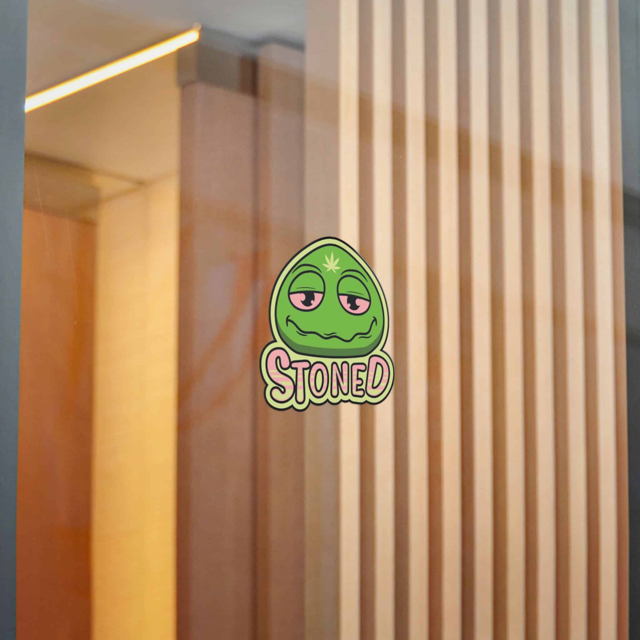 Stoned Emoji Red Eye Sticker Lips Mouth Smoking Quote Vector Shirt Print Design Die Cut Stickers Dtf - Image 14