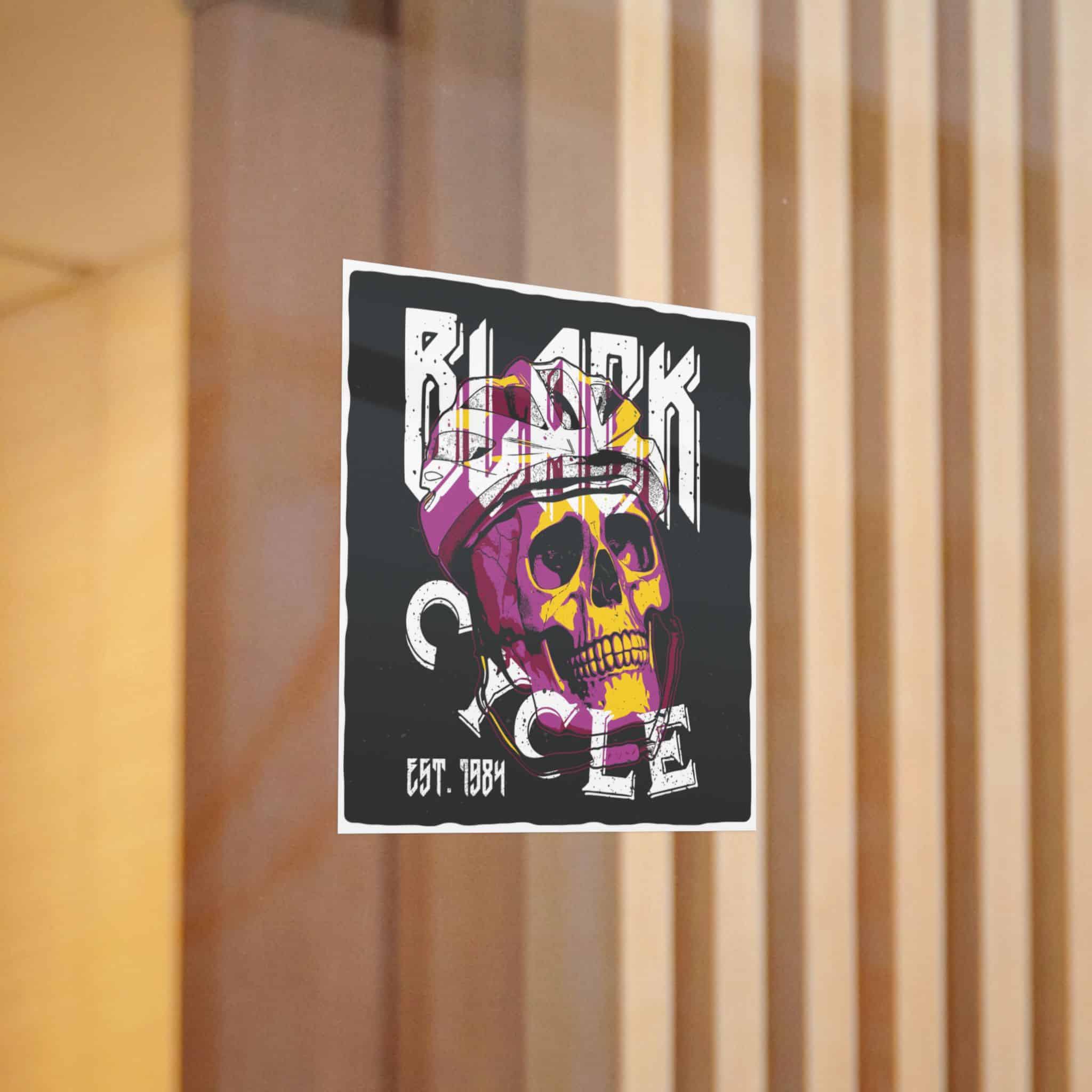 Tshirt Poster Design With Skull Bicycle Helmet Die Cut Stickers Dtf - Image 6