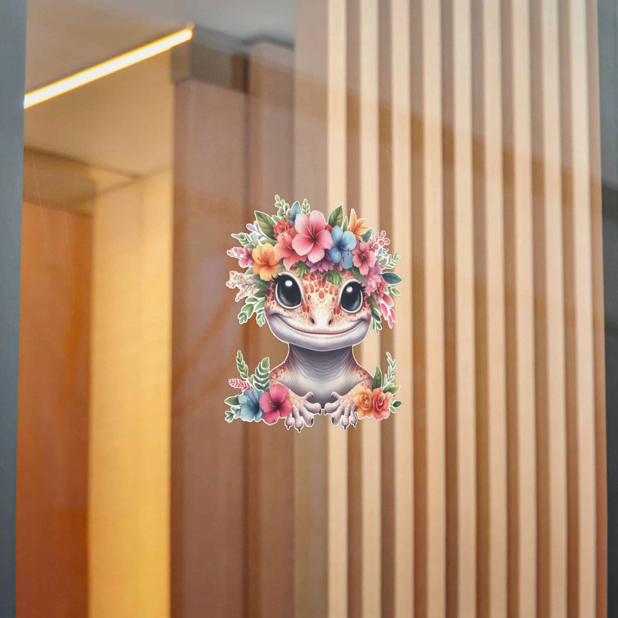 Flower Crown Gecko Die Cut Stickers Dtf - Image 16