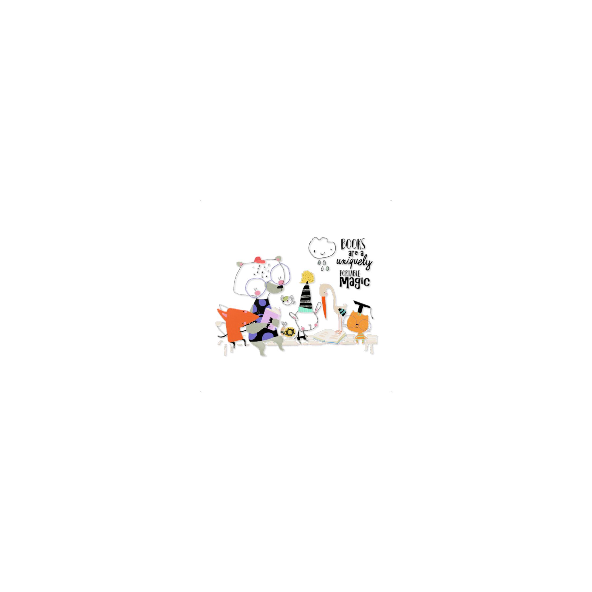 Cute Cartoon Animals Sitting Bench Reading Books Die Cut Stickers Dtf - Image 17
