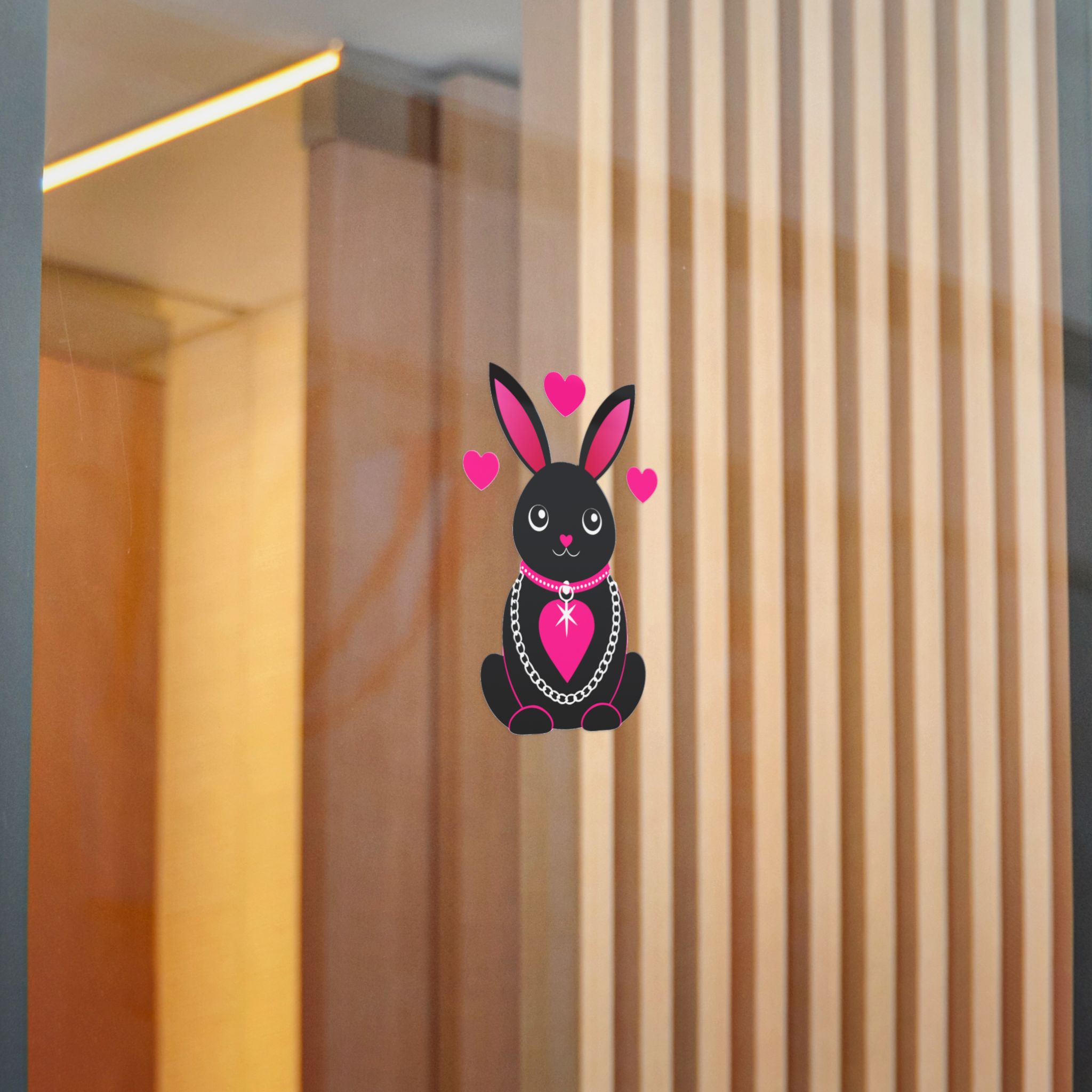Cute Rabbit With Loveshaped Chain Die Cut Stickers Dtf - Image 14