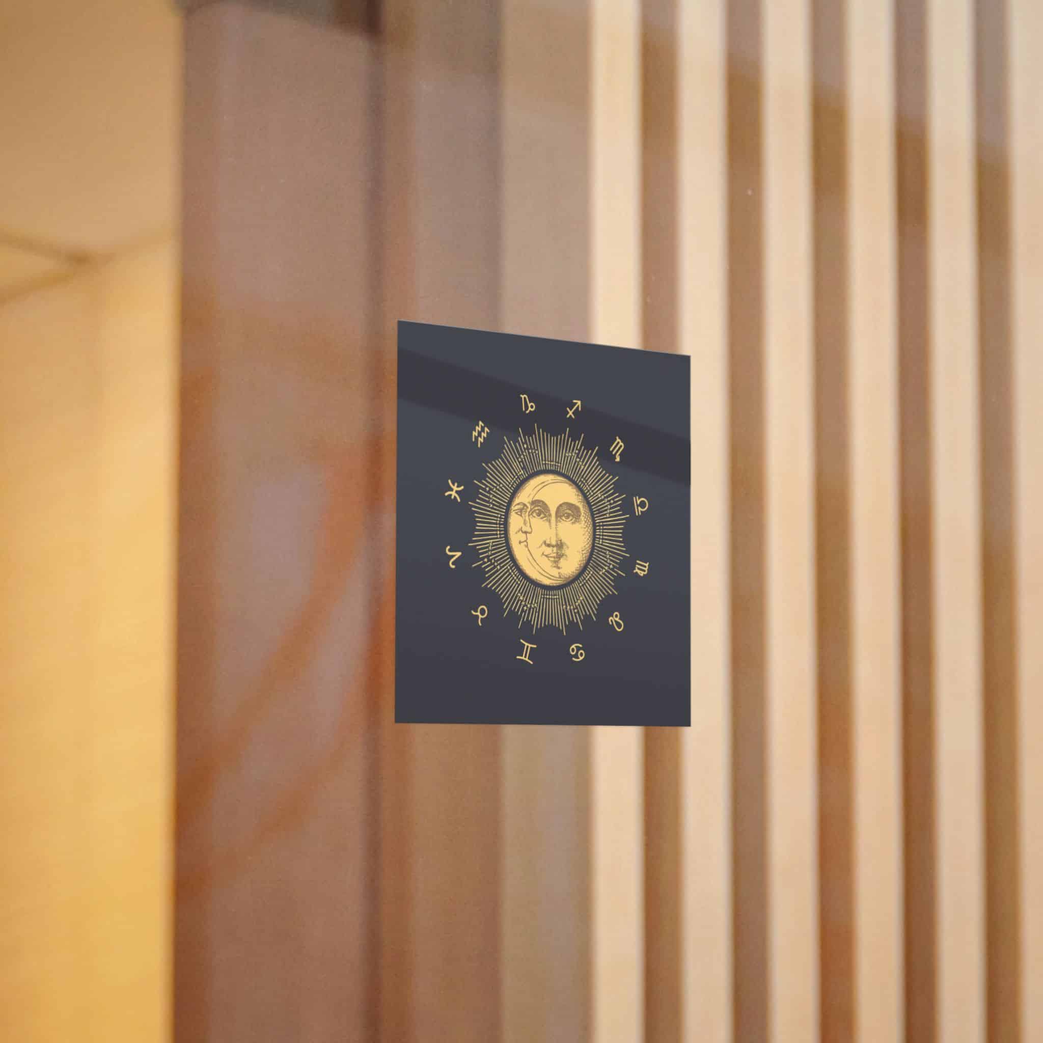Zodiac Circle With Sun Crescent Drawing Die Cut Stickers Dtf - Image 10