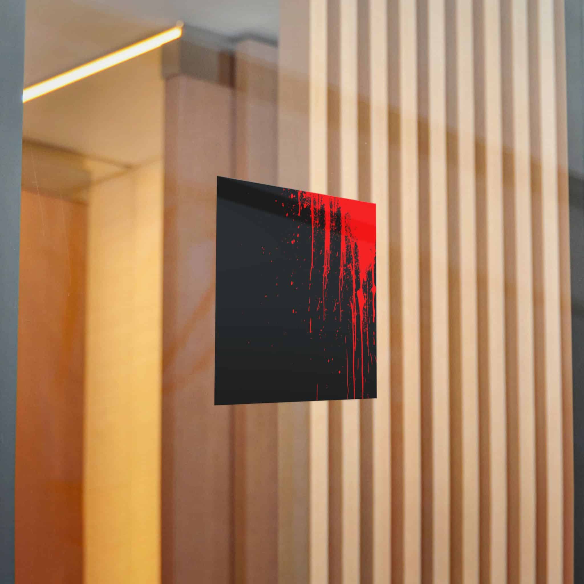 Red Blood Splatter On A Black Background 1508 Die Cut Stickers Dtf - Image 14