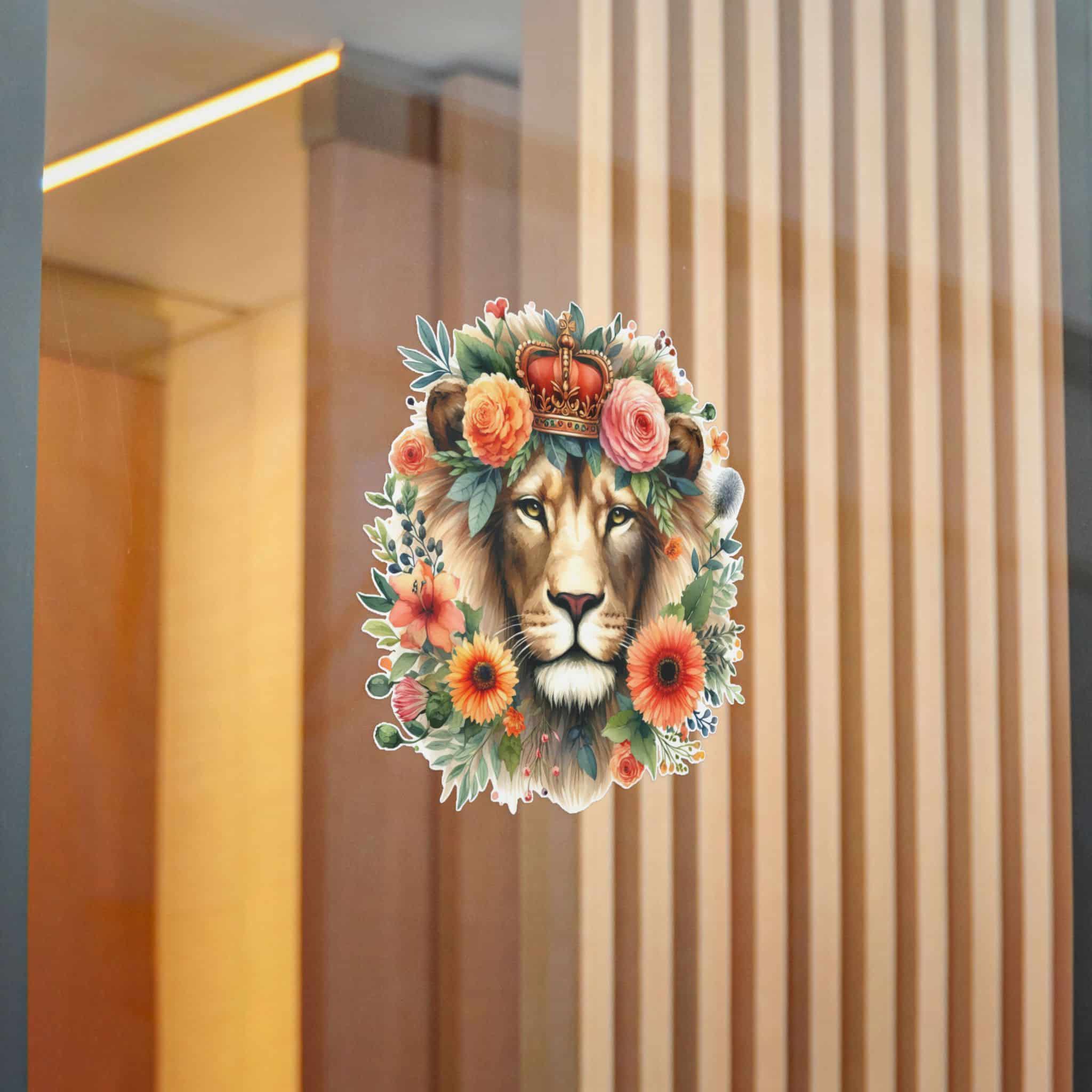 Lion With Floral Crown Die Cut Stickers Dtf - Image 20