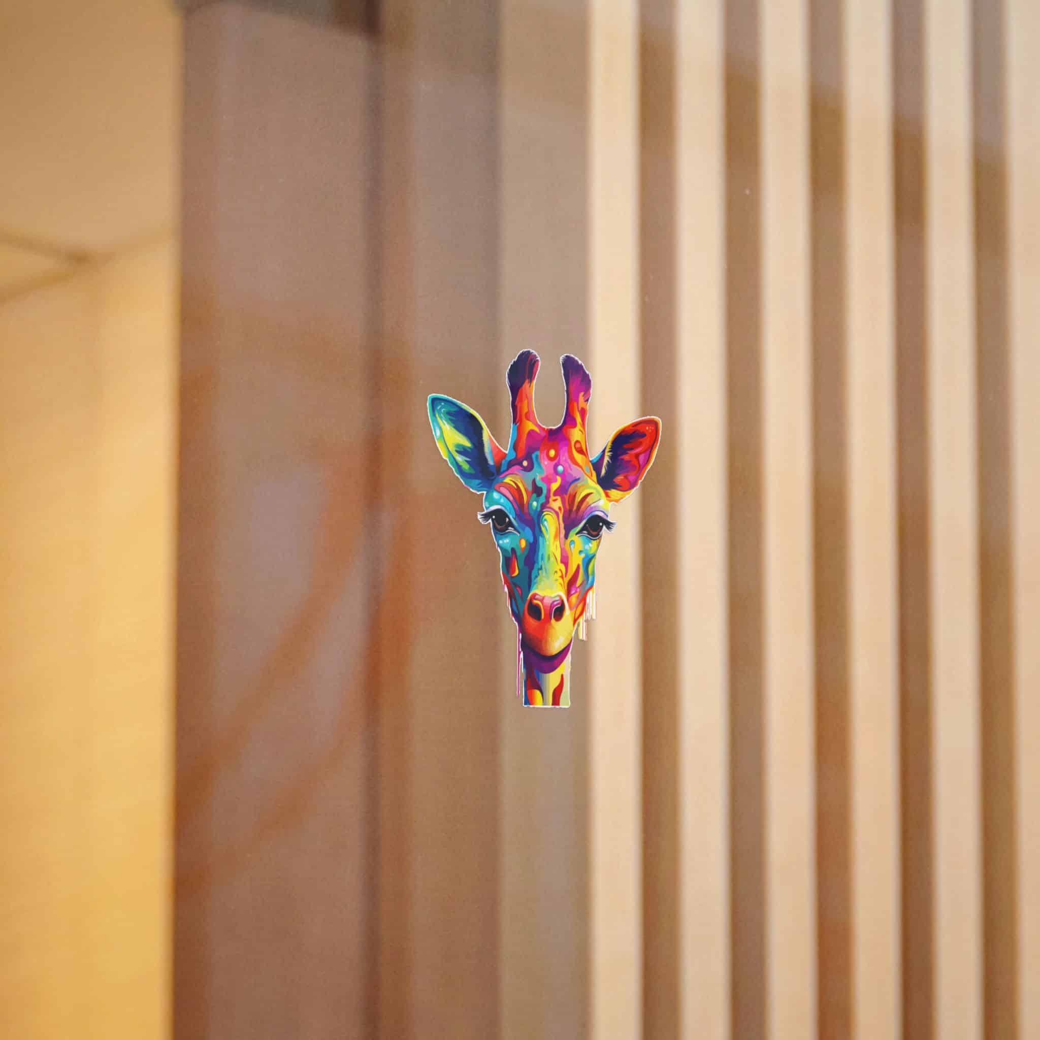 Vibrant Modern Giraffe Fantasy Background 2 Die Cut Stickers Dtf - Image 10