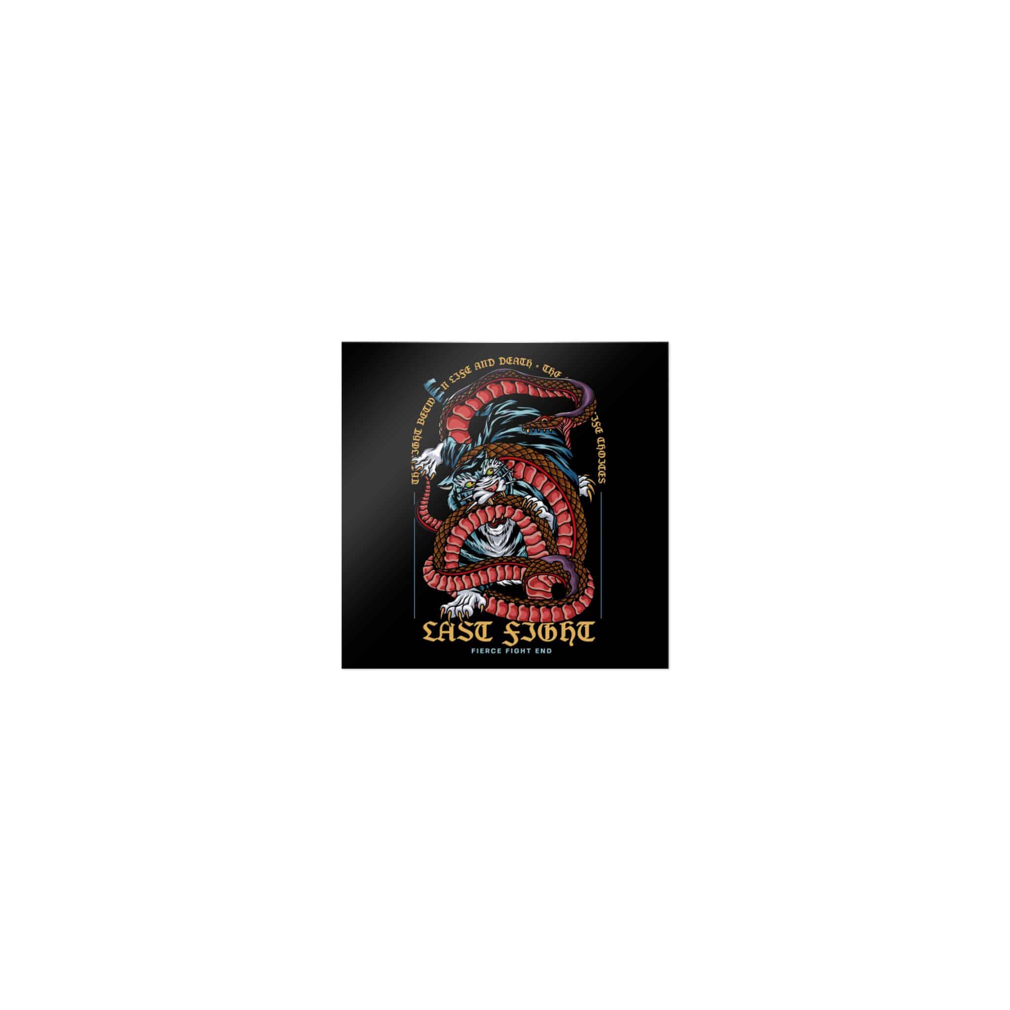 Tiger Vs Snake Tattoo With Text Illustration Die Cut Stickers Dtf - Image 17
