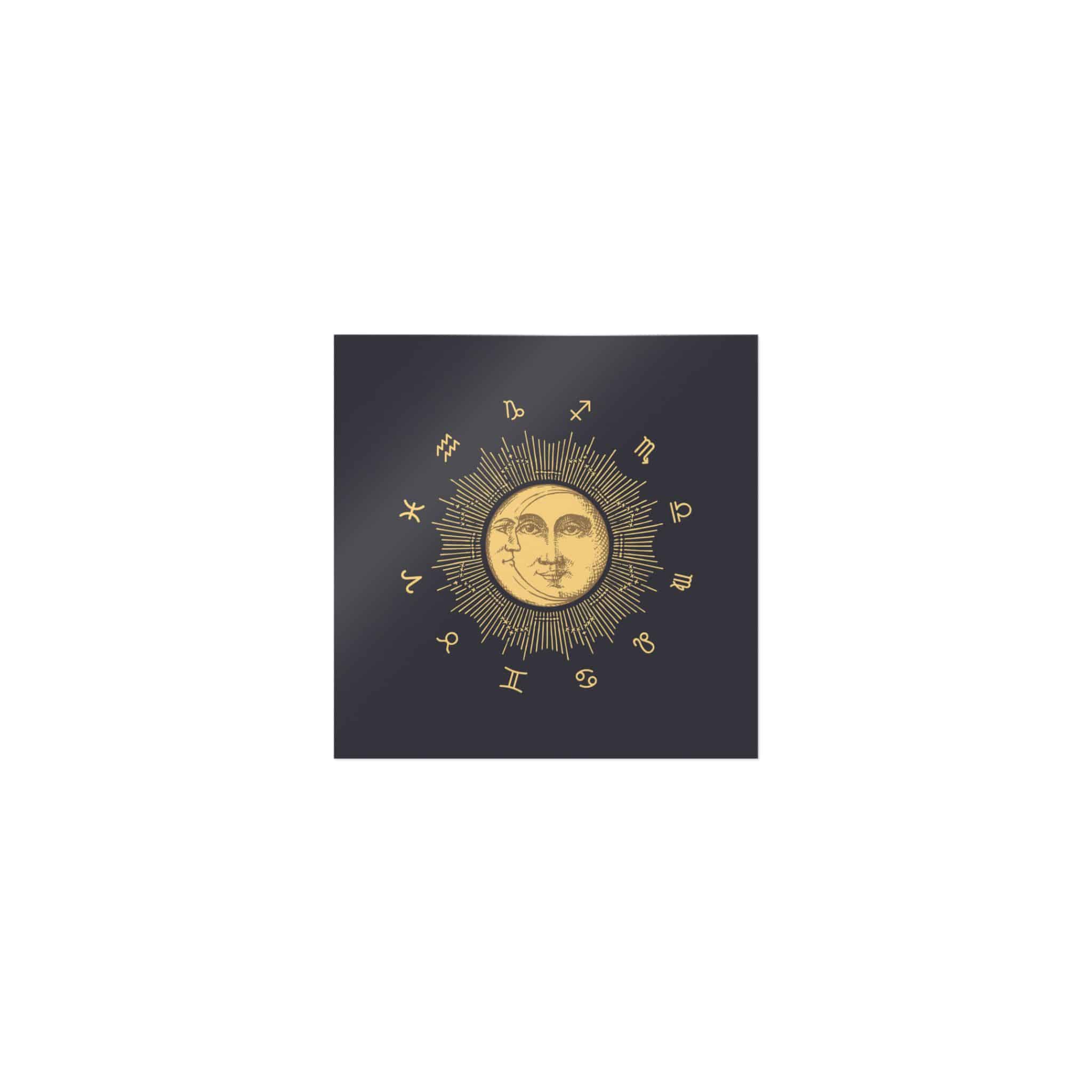 Zodiac Circle With Sun Crescent Drawing Die Cut Stickers Dtf - Image 9