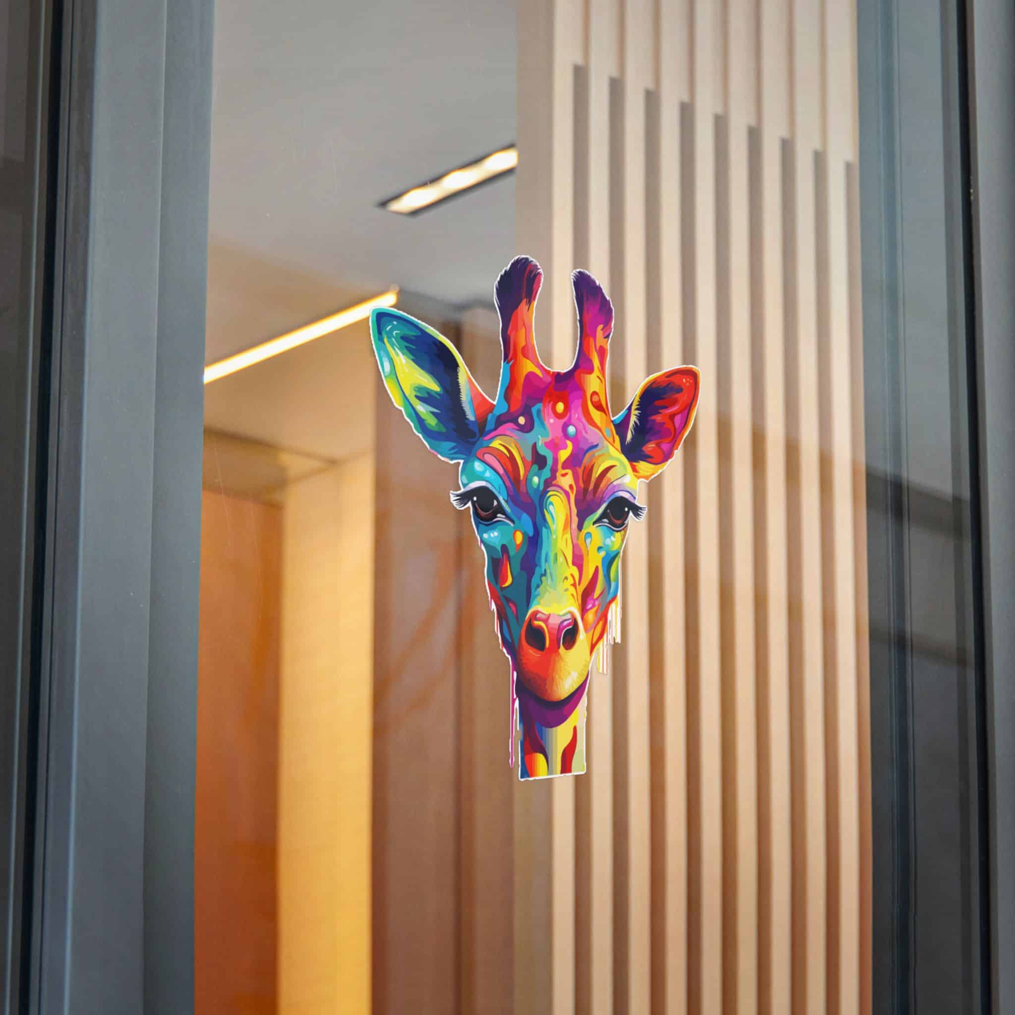 Vibrant Modern Giraffe Fantasy Background 2 Die Cut Stickers Dtf - Image 30