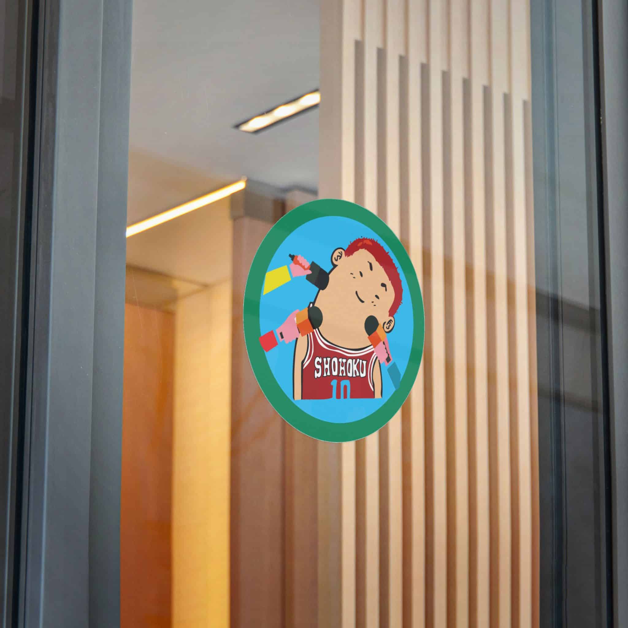 Picture Boy With Red Headband Blue Circle With Word Sushi It Die Cut Stickers Dtf - Image 30