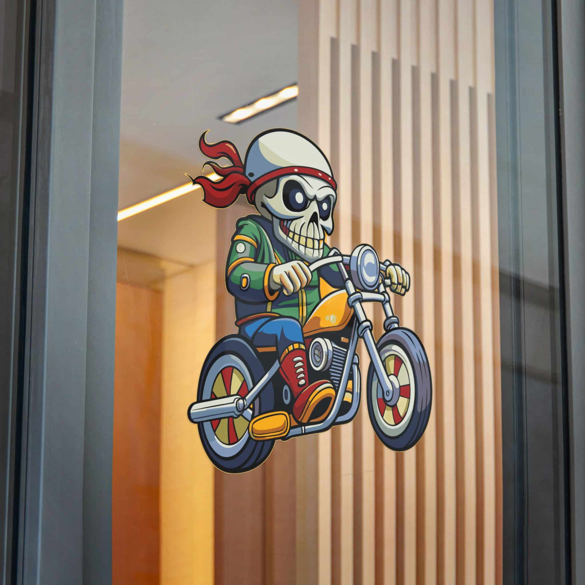 Moto Skull Die Cut Stickers Dtf - Image 32