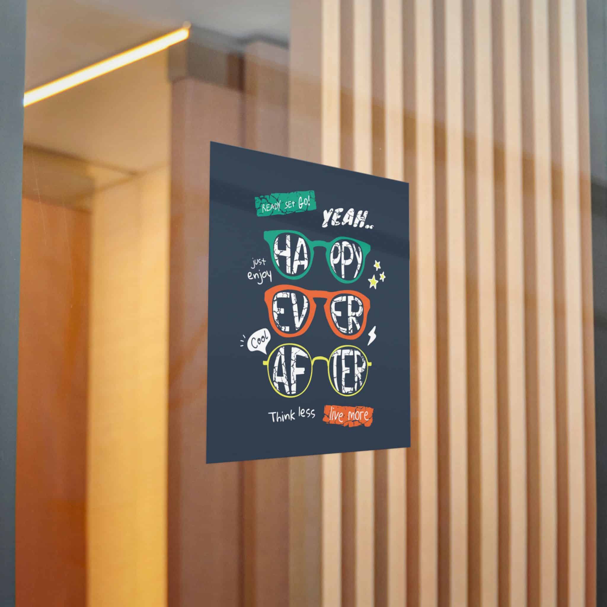 Happy Ever After Colorful Sunglasses Illustration Boy Fashion Print Die Cut Stickers Dtf - Image 20