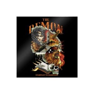 Women Demon Stairs Tattoo With Text Illustration Die Cut Stickers Dtf