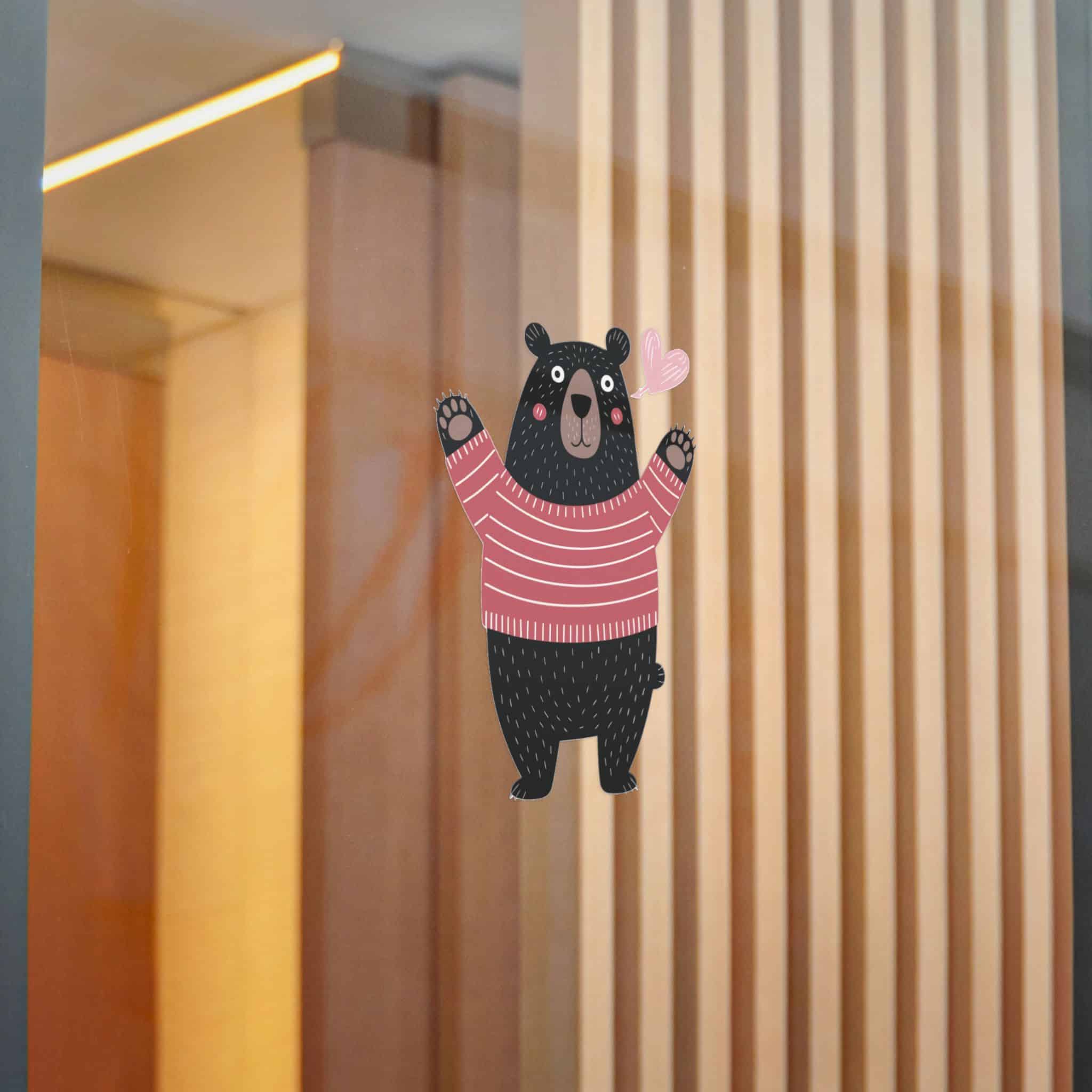 Cute Cartoon Black Bear Isolated White Background Die Cut Stickers Dtf - Image 20