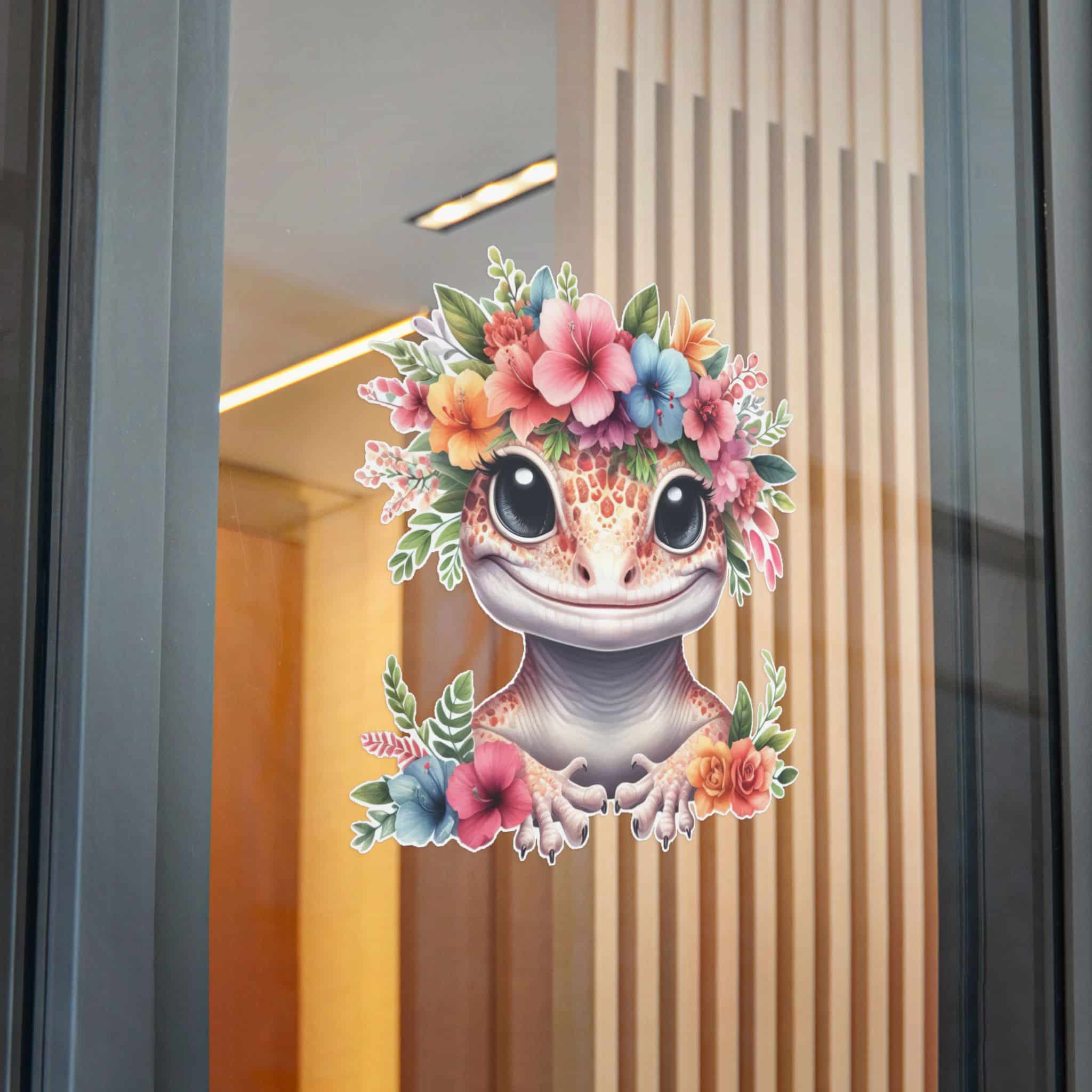 Flower Crown Gecko Die Cut Stickers Dtf - Image 32