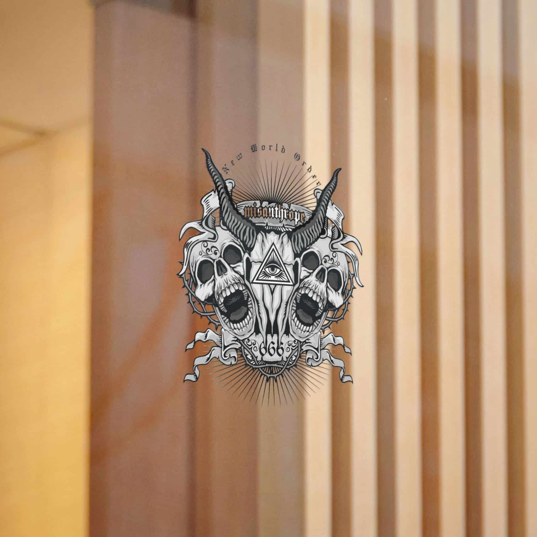 Gothic Sign With Goat Skull Grunge Vintage Design T Shirts Die Cut Stickers Dtf - Image 6