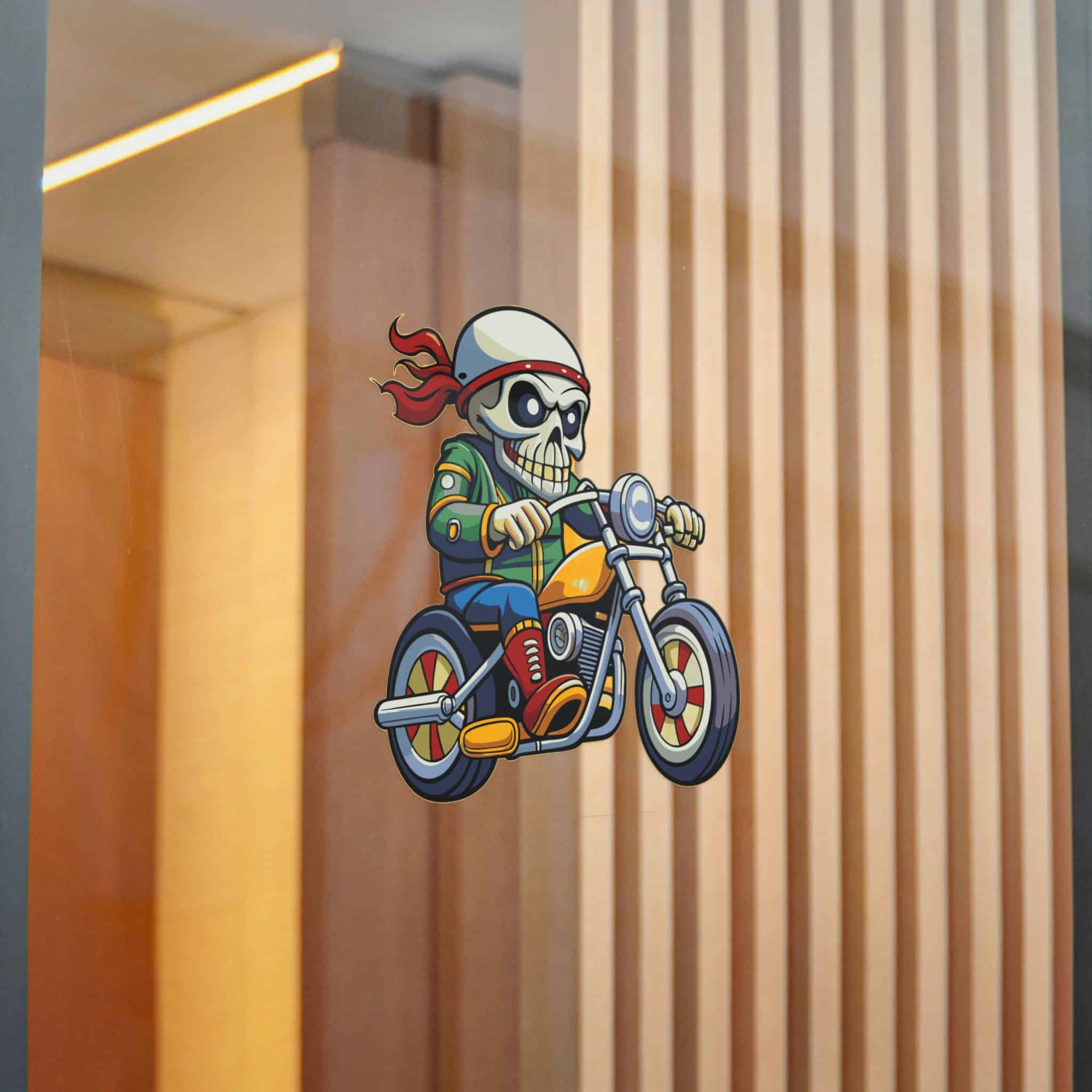 Moto Skull Die Cut Stickers Dtf - Image 20