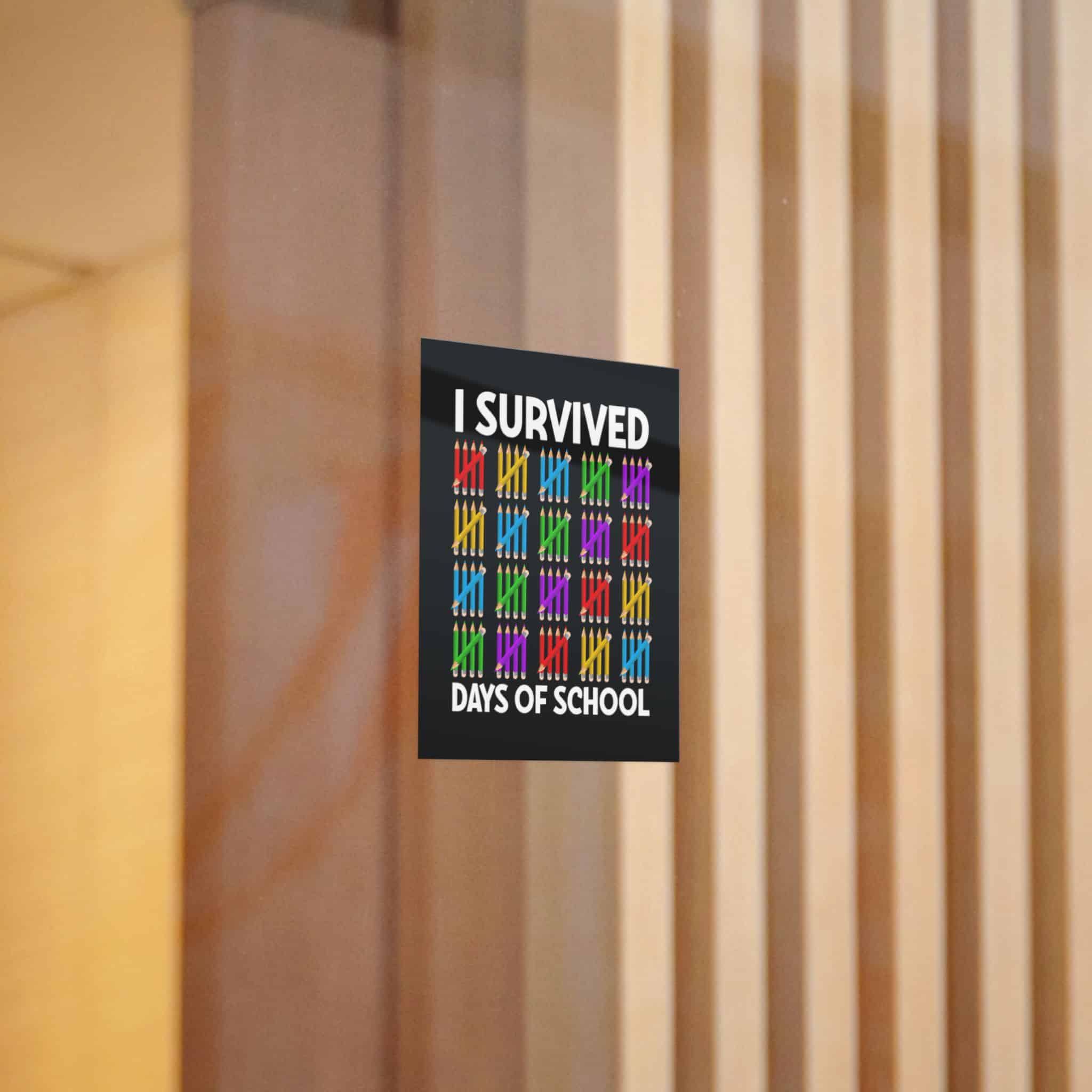 I Survived 100 Days of School Die Cut Stickers Dtf - Image 4