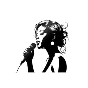 Pop Singer Vector Design Silhouettes Die Cut Stickers Dtf