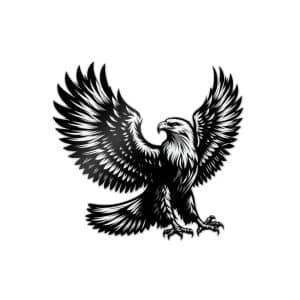 Exceptional Art Eagle Appears Black White With Its Wings Fully Spread Die Cut Stickers Dtf