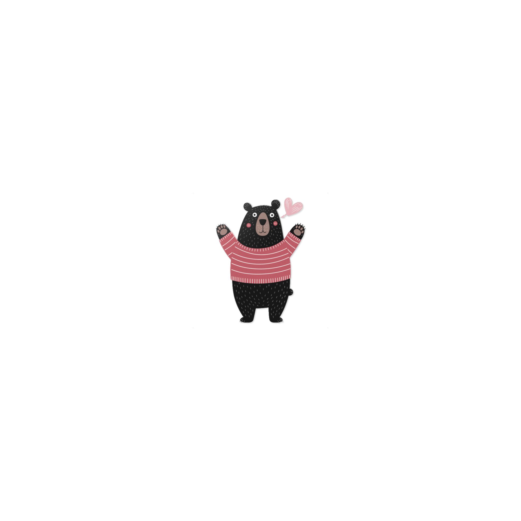Cute Cartoon Black Bear Isolated White Background Die Cut Stickers Dtf - Image 7