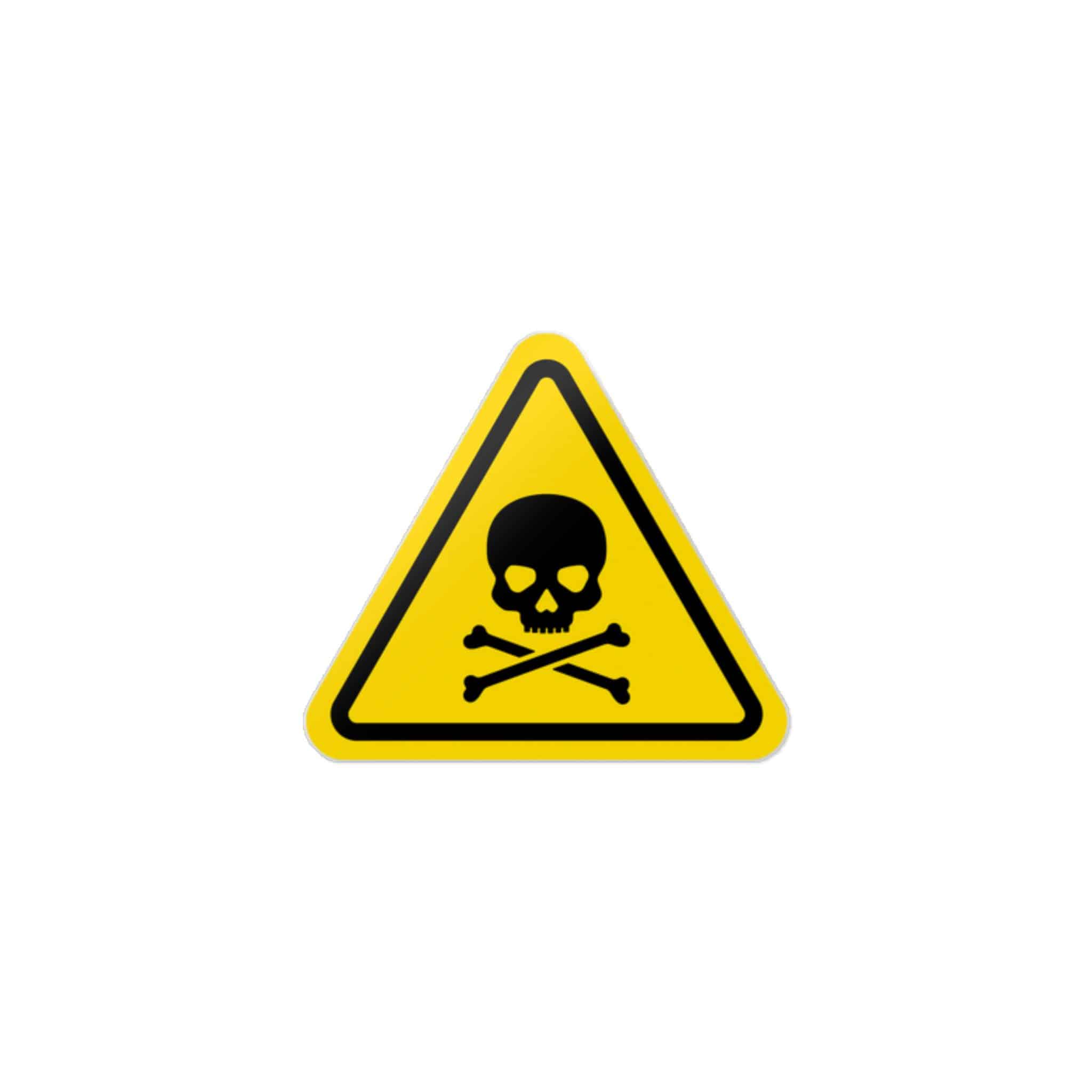 Skull Crossbones Flat Icon Black Vector Triangle Danger Sign Yellow Background Die Cut Stickers Dtf