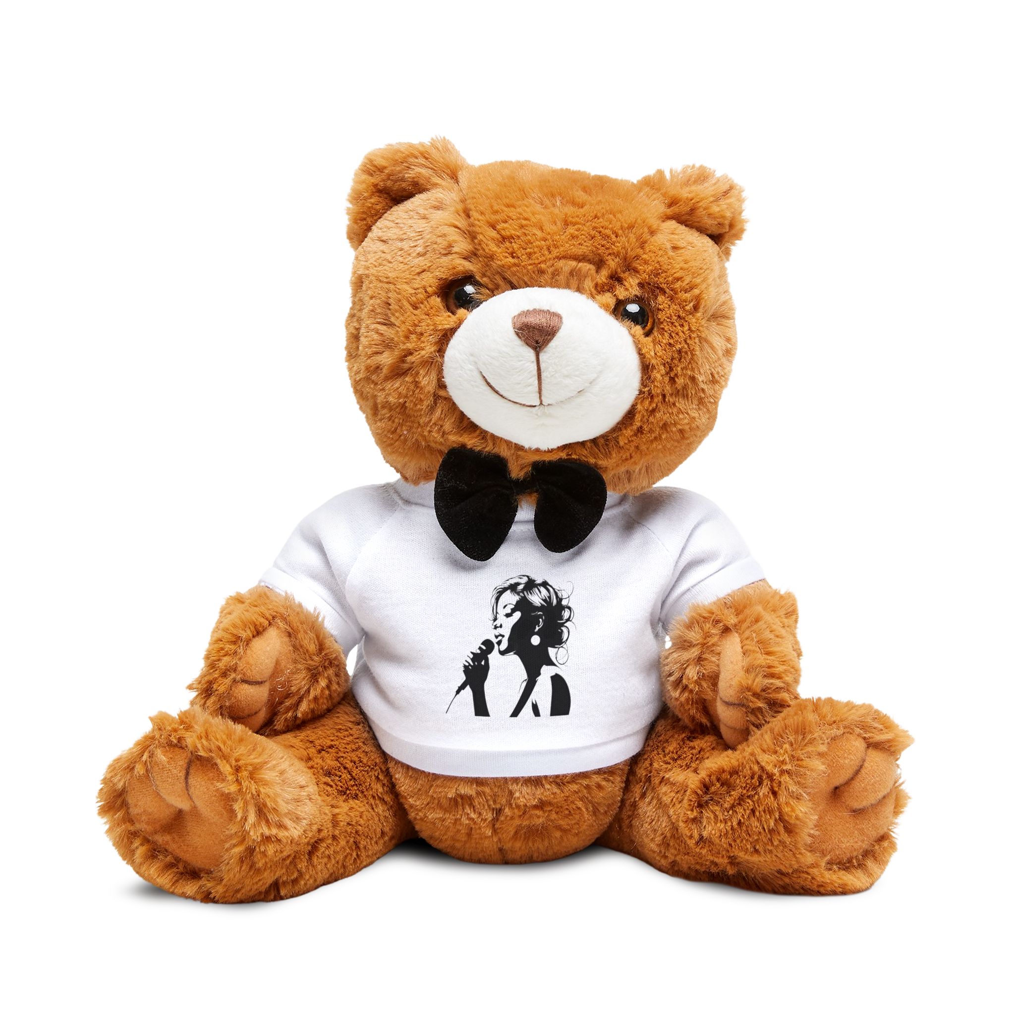 Pop Singer Vector Design Silhouettes Teddy Bear With T Shirt