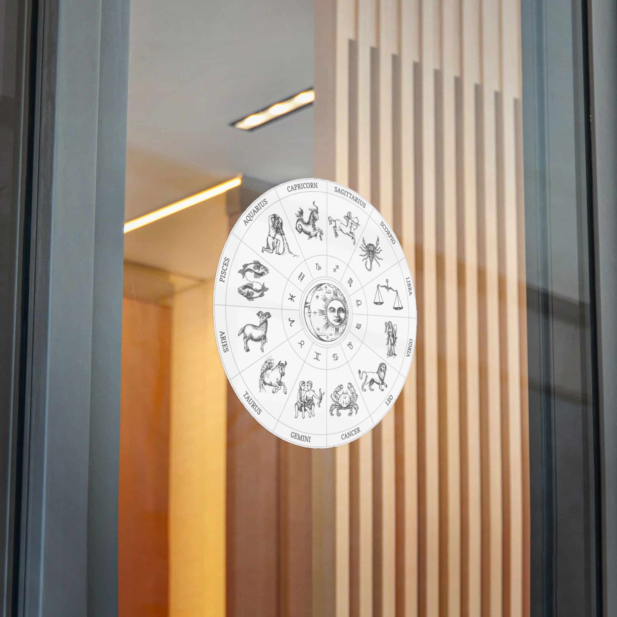 Zodiac Circle Horoscope Signs With Sun Moon Die Cut Stickers Dtf - Image 28
