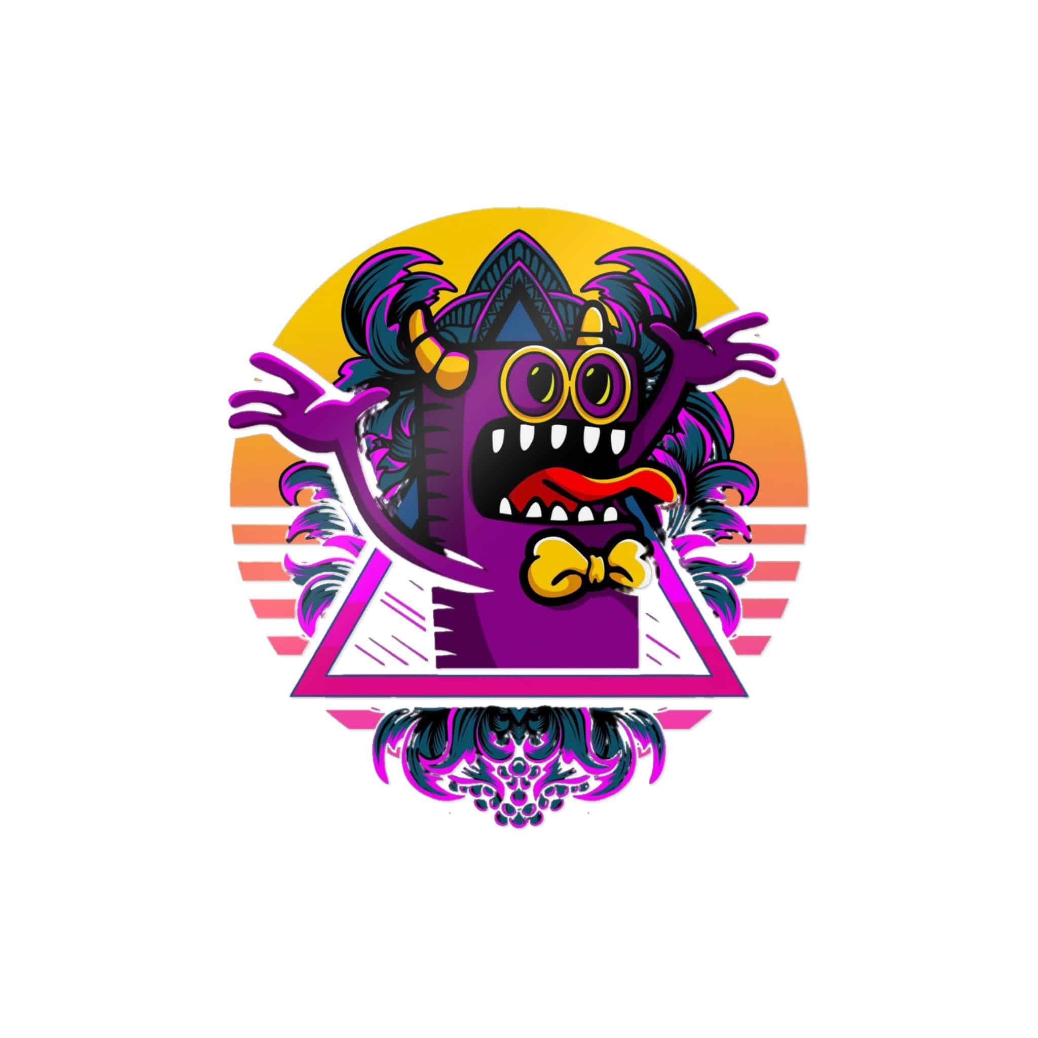 Surprised Purple Monster With Yellow Bow Tie Die Cut Stickers Dtf - Image 11