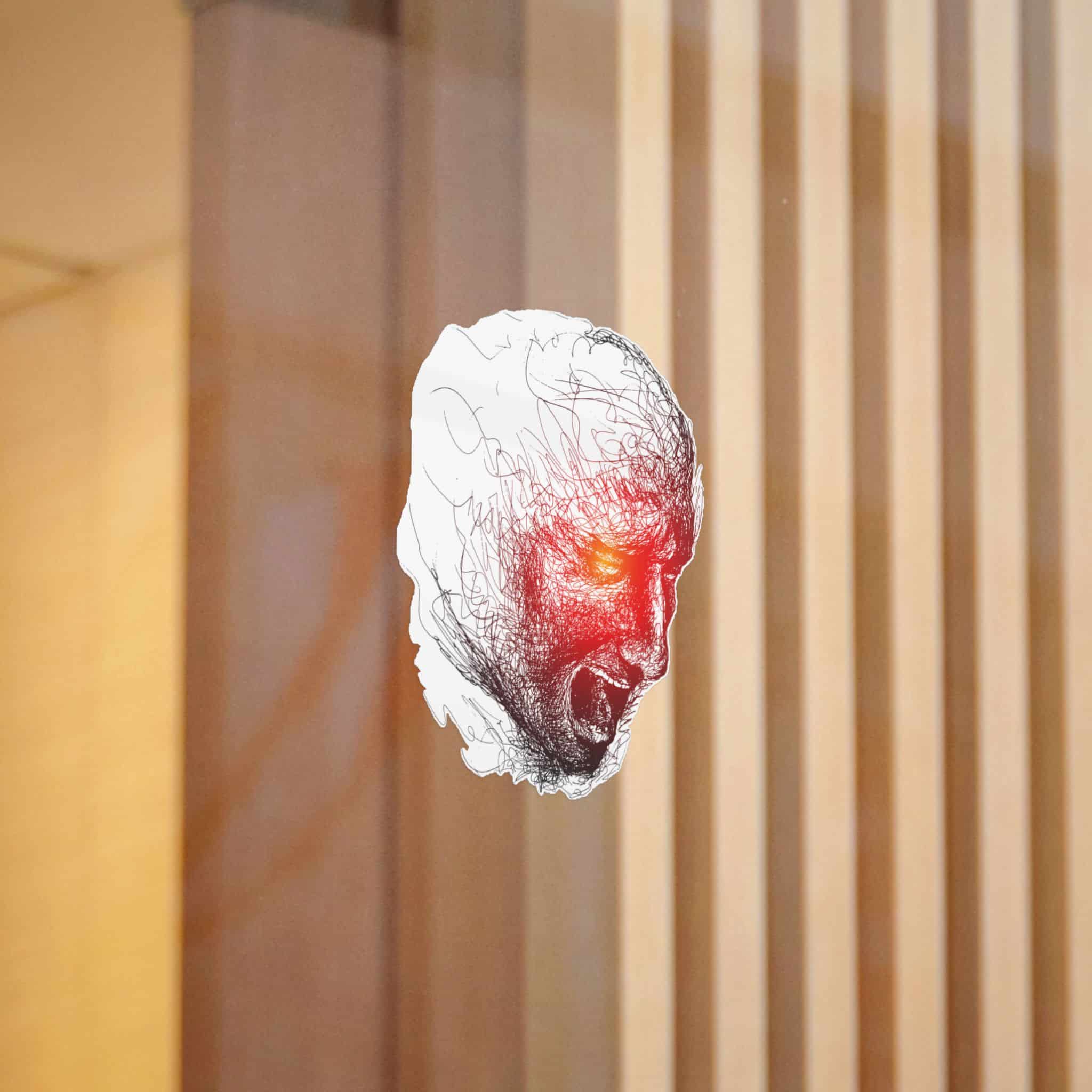Man S Face Dissolving Into Pen Lines Sketch Illustration Die Cut Stickers Dtf - Image 12