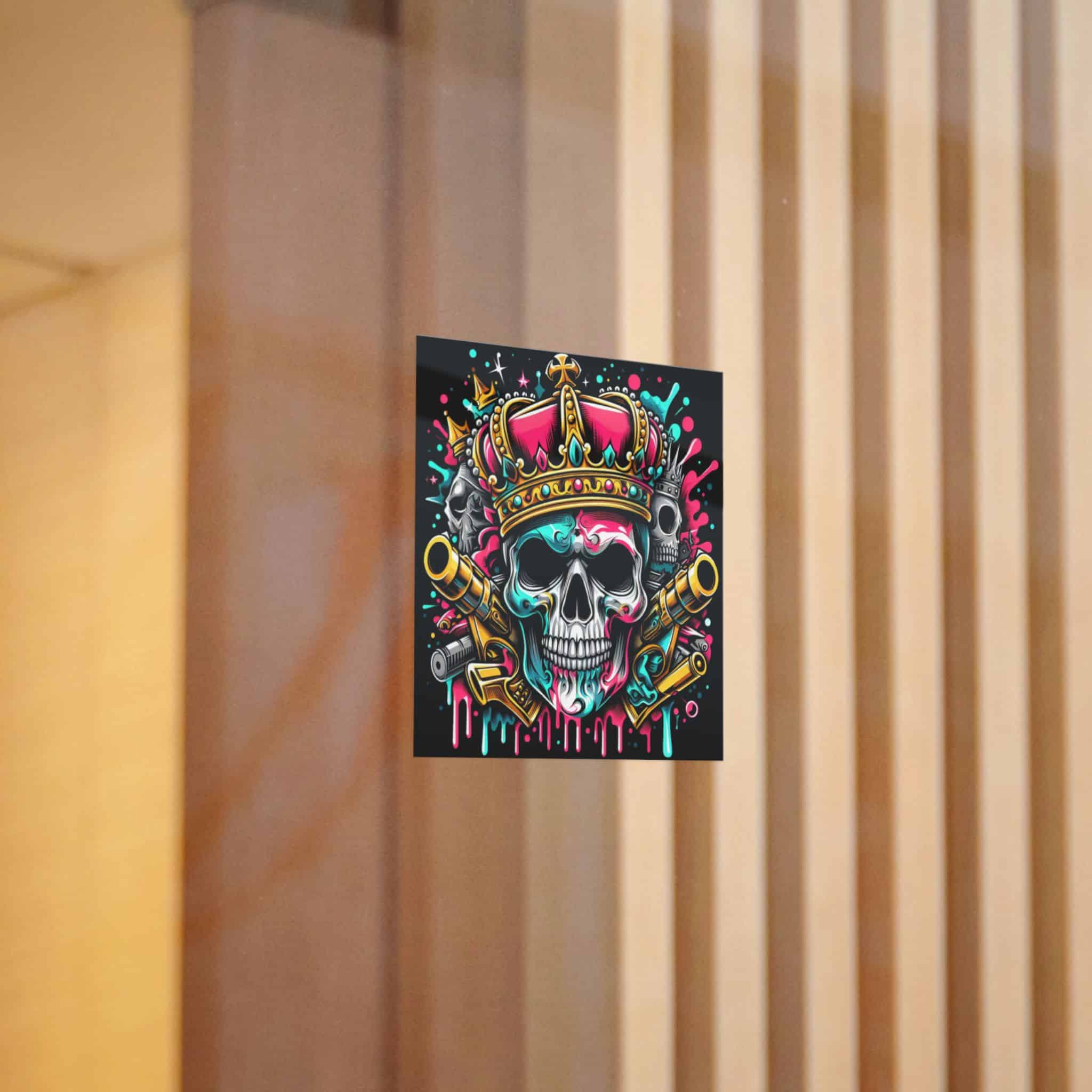 Skull With Crown Guns Is Painted With Skull Skull With Crown Die Cut Stickers Dtf - Image 10