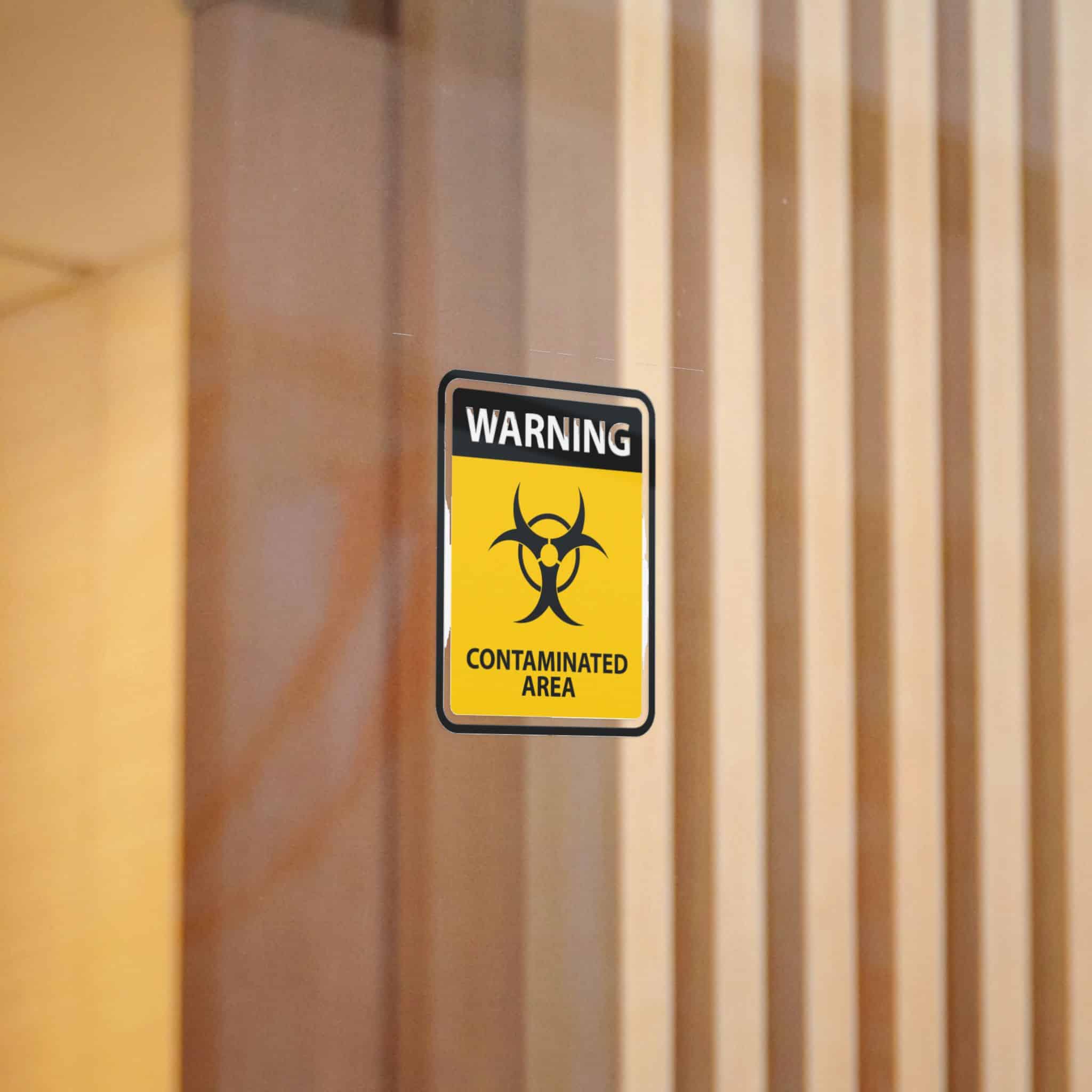 Warning Contaminated Area Die Cut Stickers Dtf - Image 4