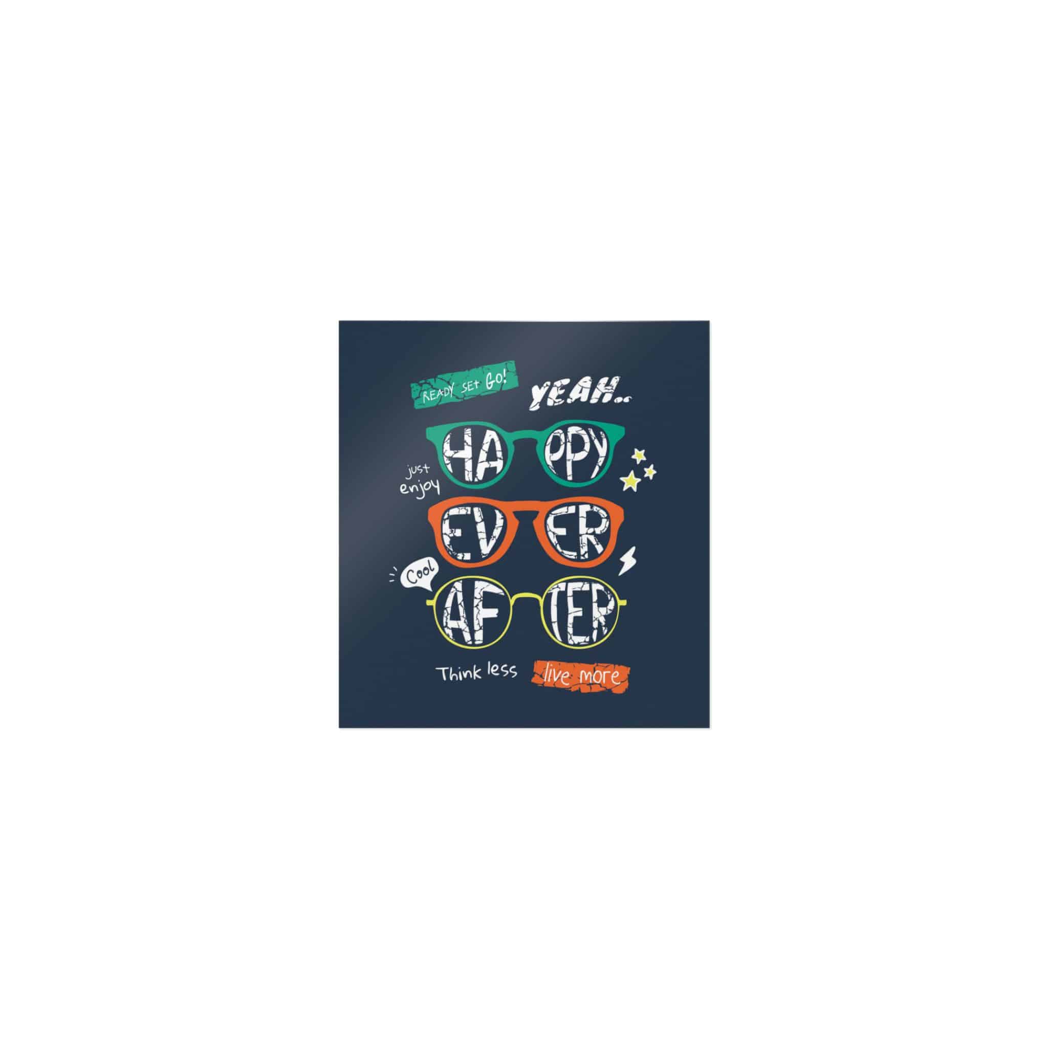 Happy Ever After Colorful Sunglasses Illustration Boy Fashion Print Die Cut Stickers Dtf - Image 9