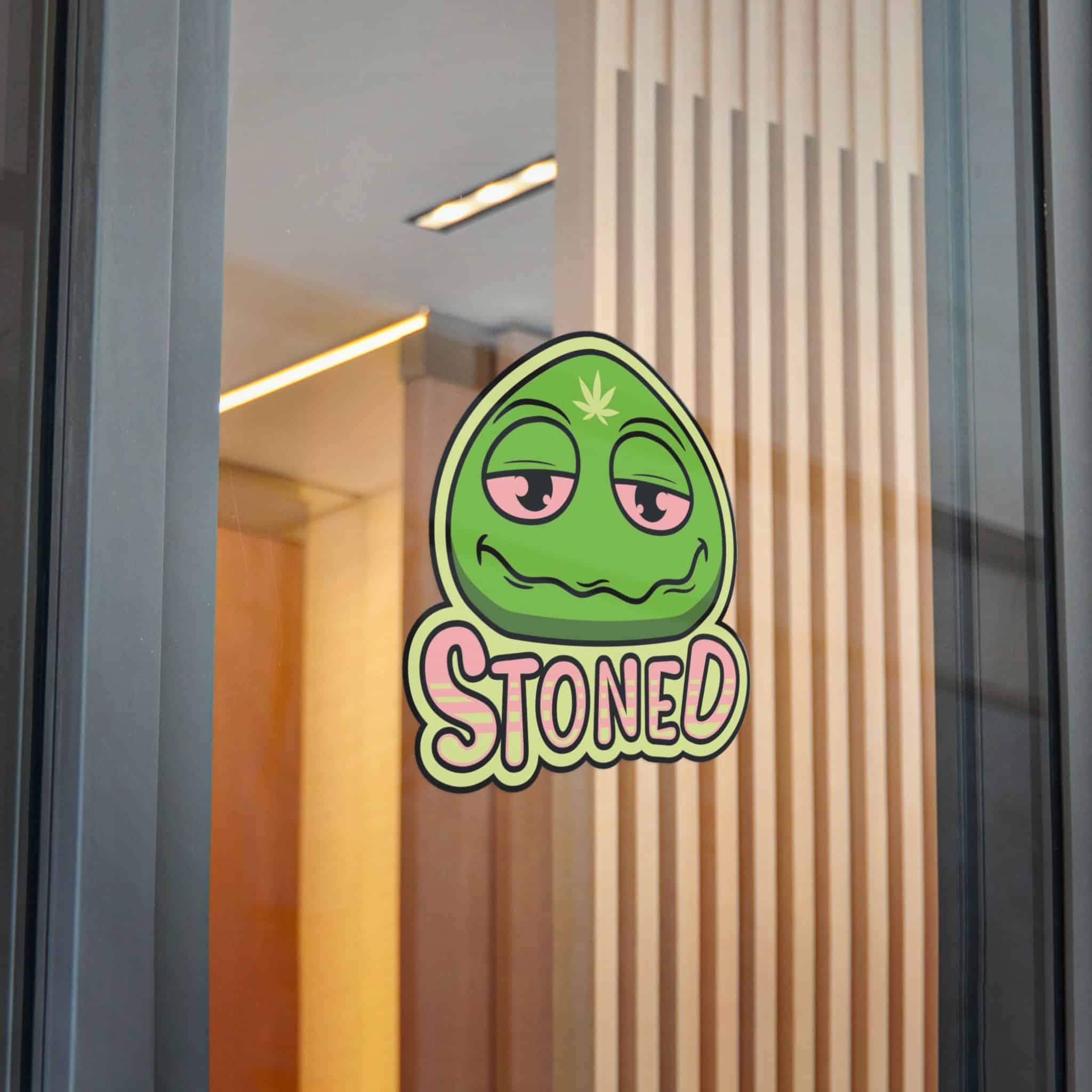 Stoned Emoji Red Eye Sticker Lips Mouth Smoking Quote Vector Shirt Print Design Die Cut Stickers Dtf - Image 30