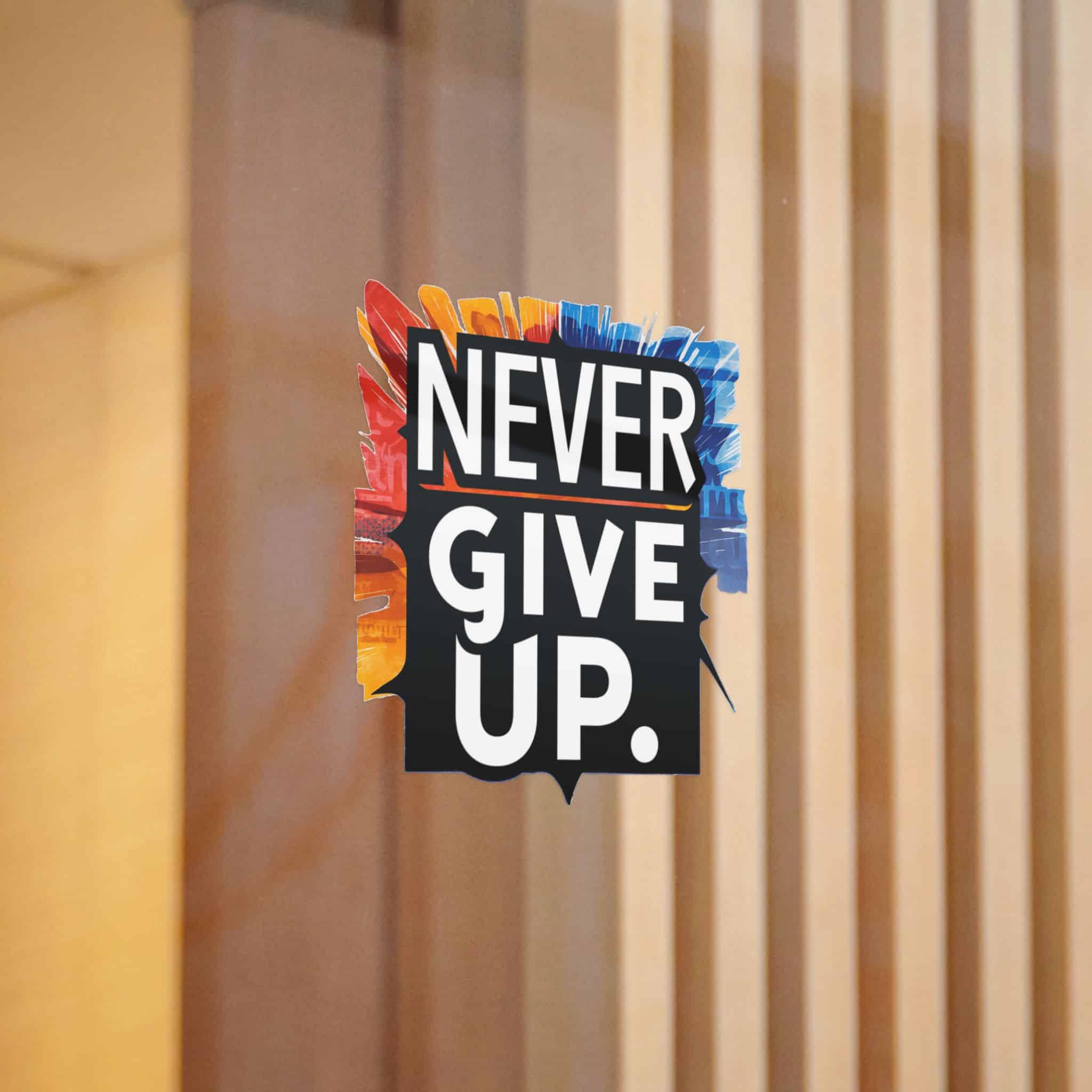Never Give Up 2 1 Die Cut Stickers Dtf - Image 6