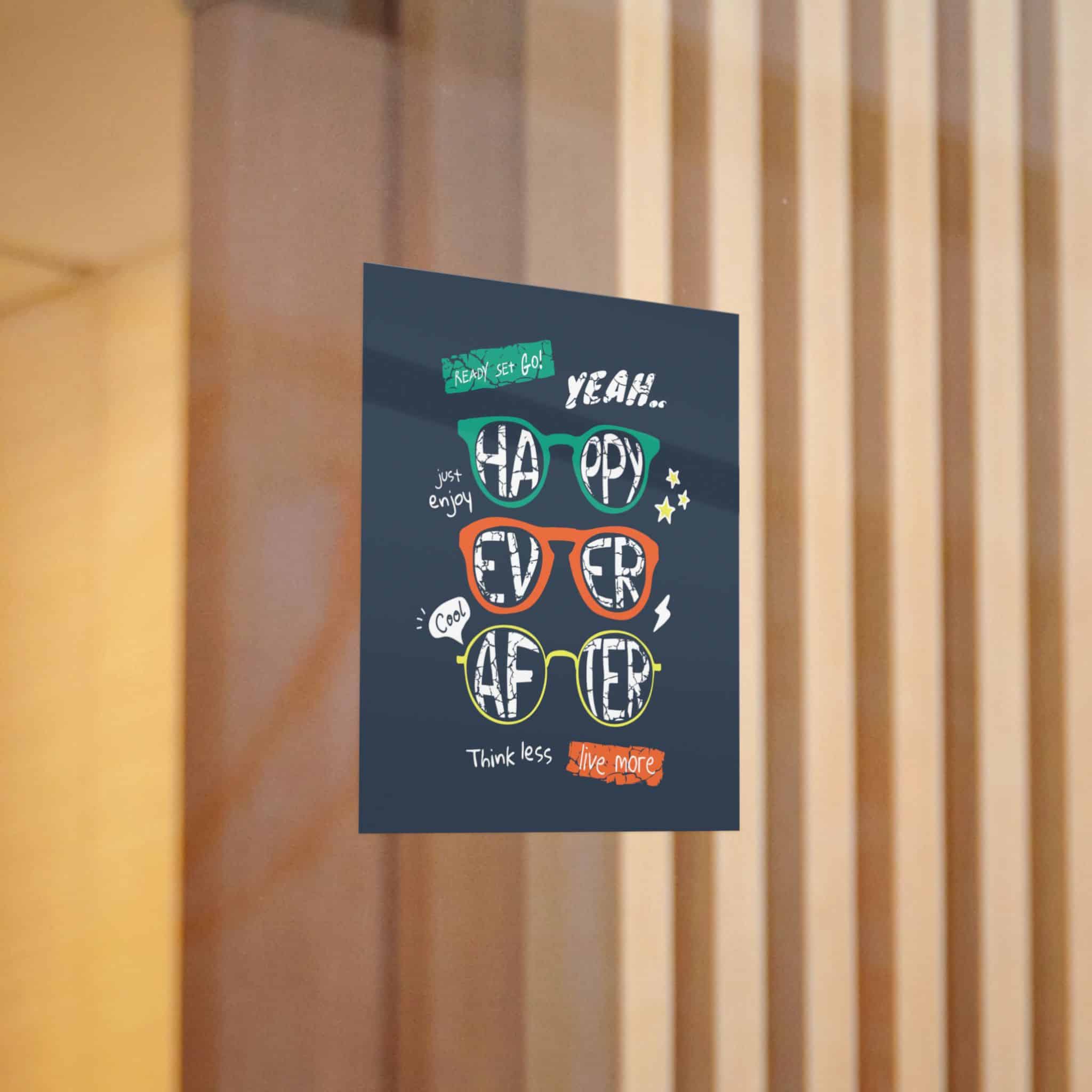 Happy Ever After Colorful Sunglasses Illustration Boy Fashion Print Die Cut Stickers Dtf - Image 6