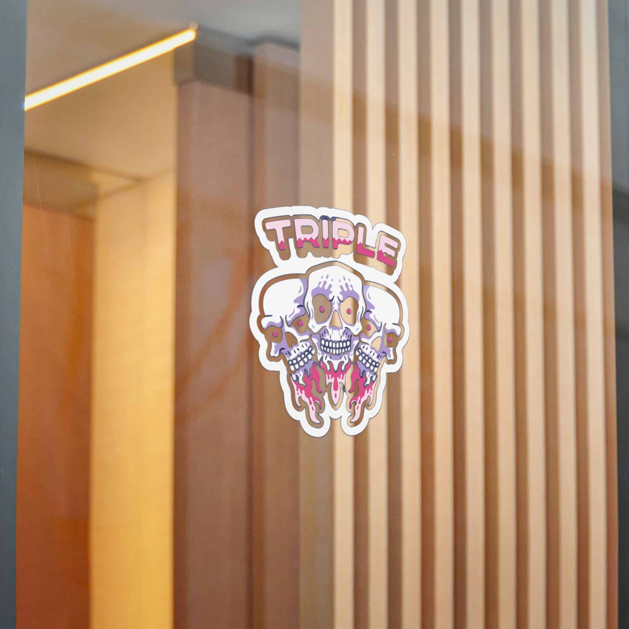 Triple Skull Gamer Die Cut Stickers Dtf - Image 22