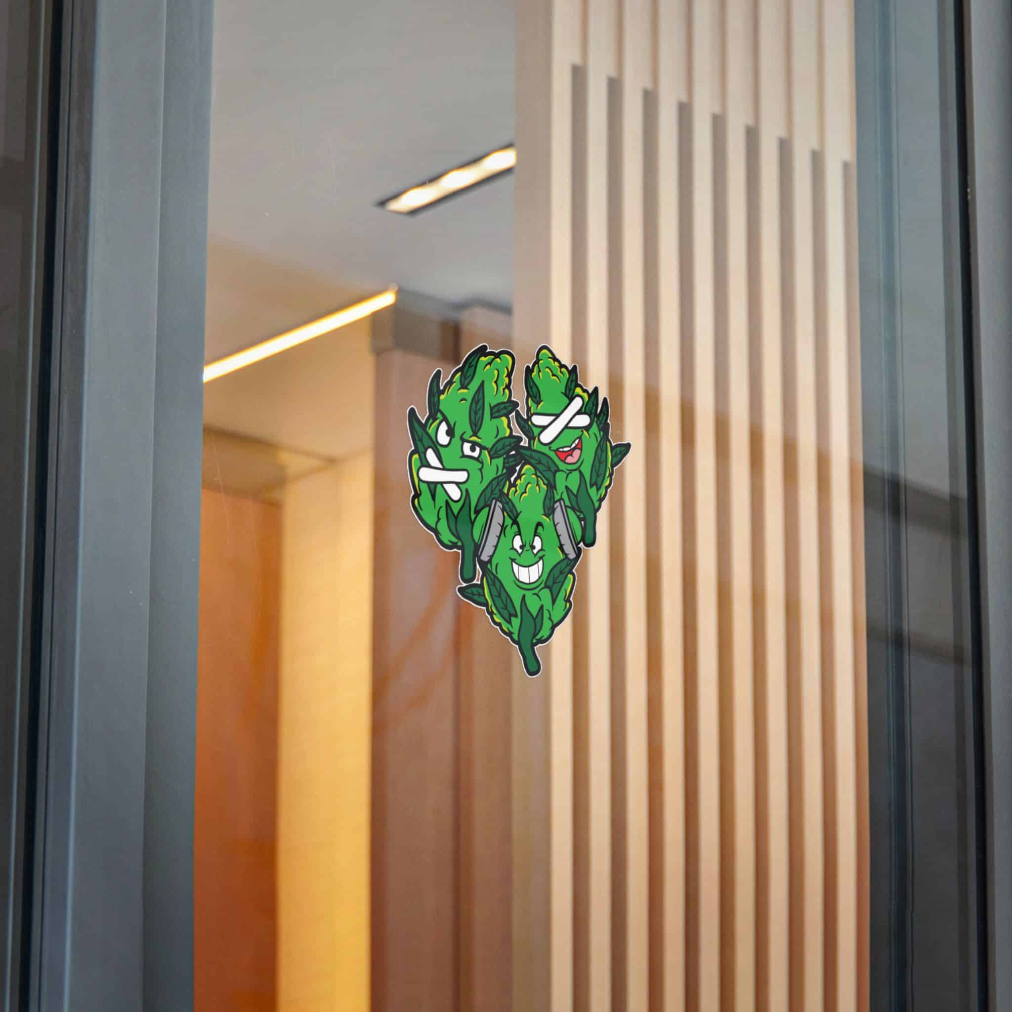 Grass Bud Weed Marijuana High Emoji Die Cut Stickers Dtf - Image 26