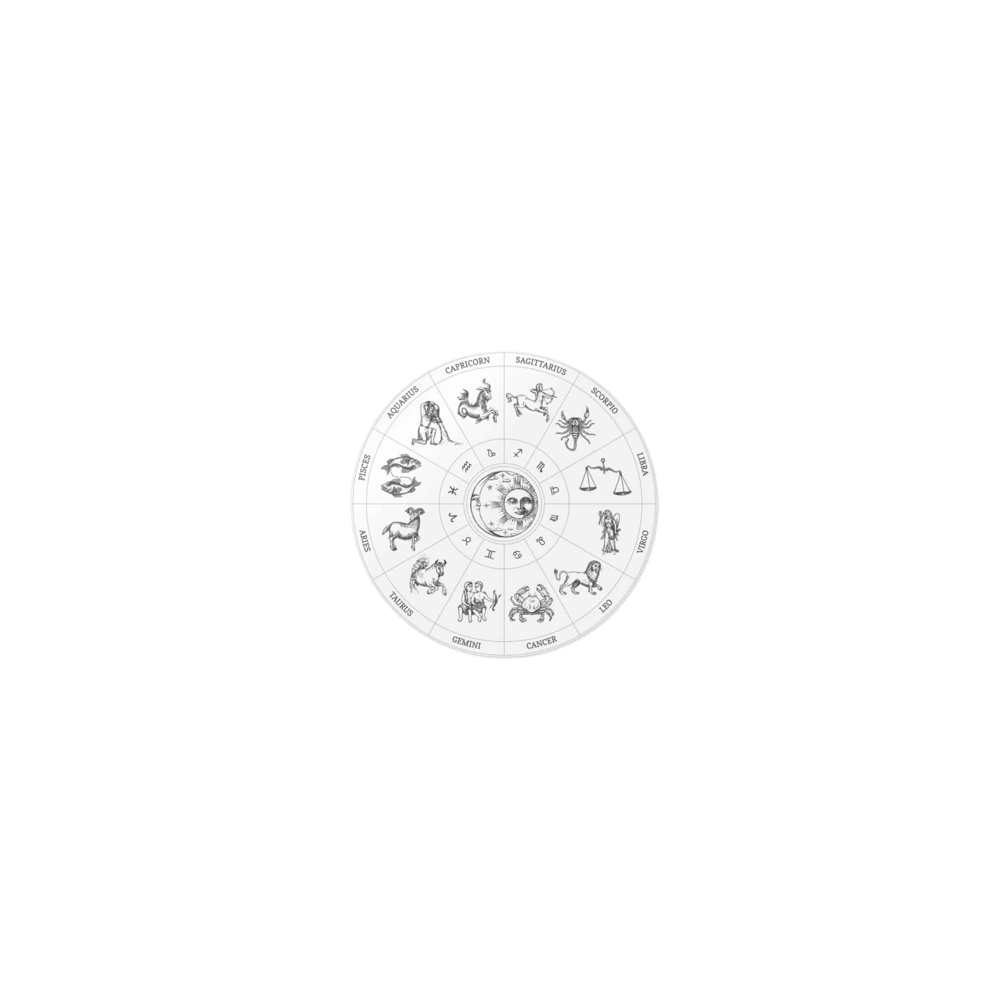 Zodiac Circle Horoscope Signs With Sun Moon Die Cut Stickers Dtf - Image 17