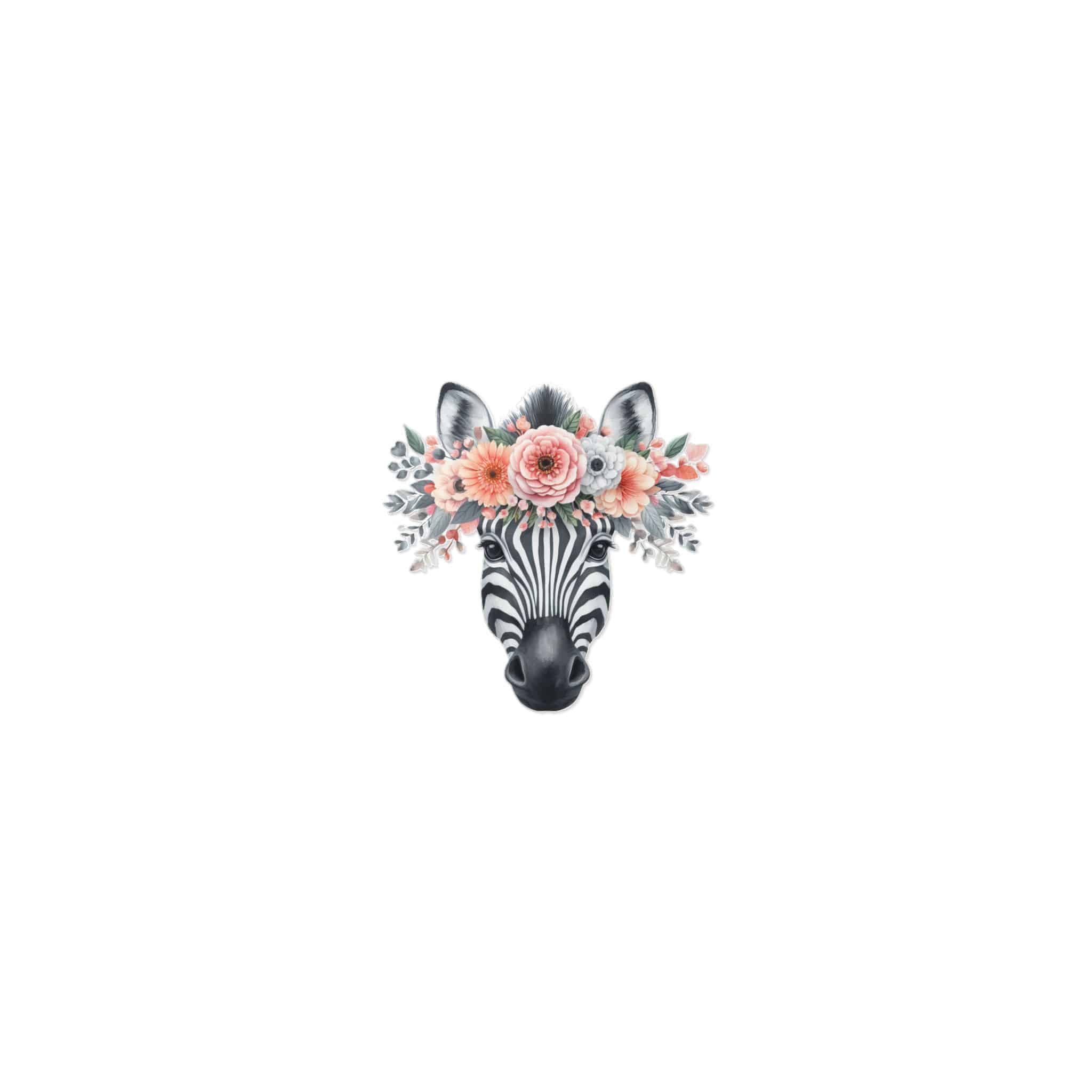 Zebra With Floral Crown Die Cut Stickers Dtf - Image 17