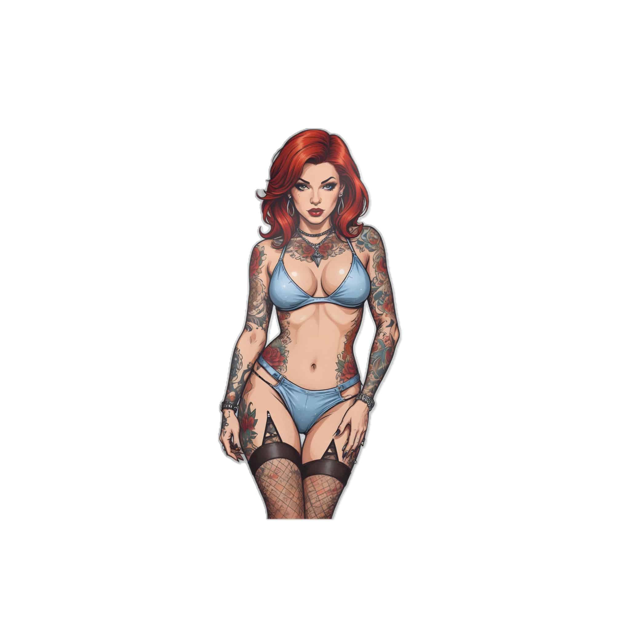 Tattooed Sexy Woman 28 Die Cut Stickers Dtf - Image 19