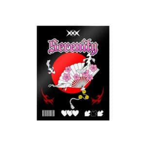 Serenity Koi Fish Cherry Blossoms Japanese Fan Art Die Cut Stickers Dtf