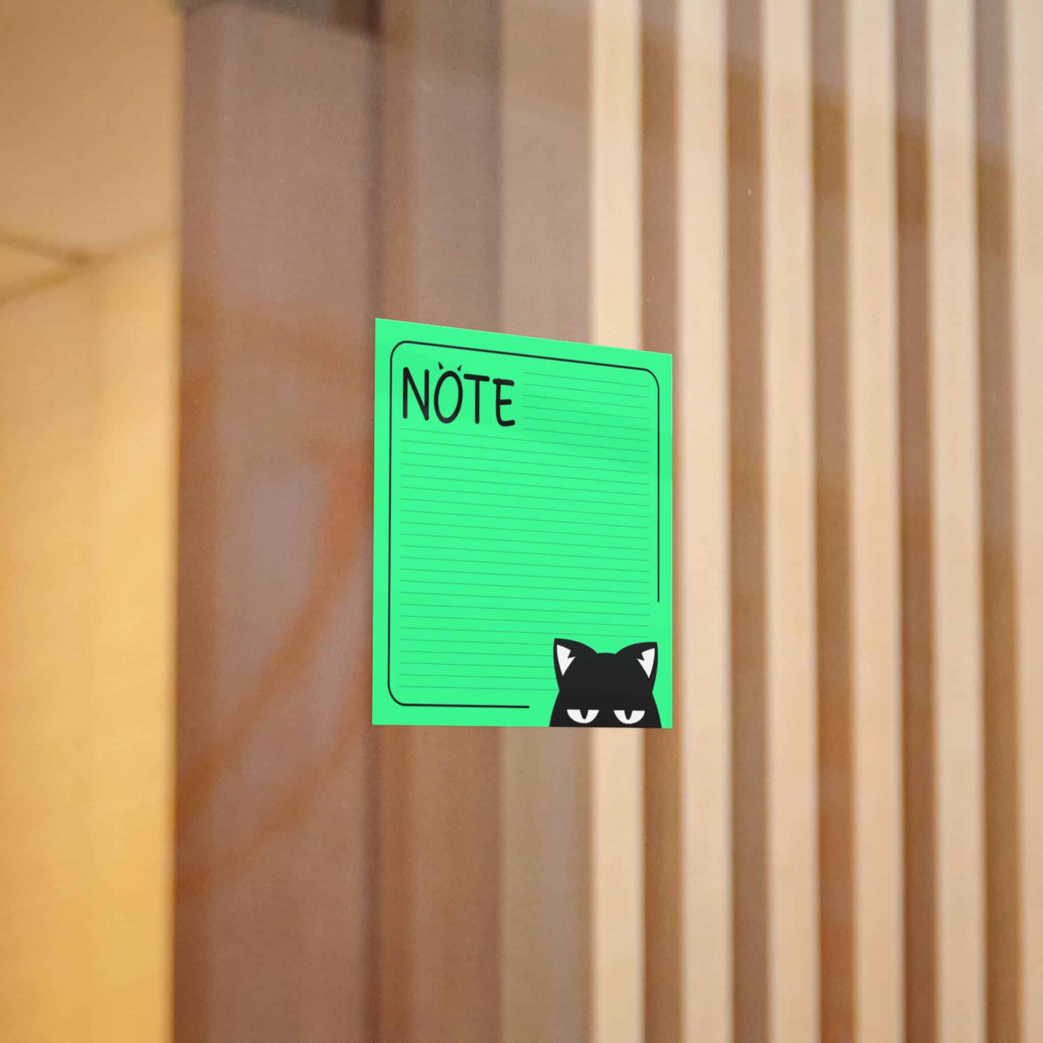 Green Note List With Black Cat Green Cat Note Template Stylish Green Notebook With Black Cat Die Cut Stickers Dtf - Image 4