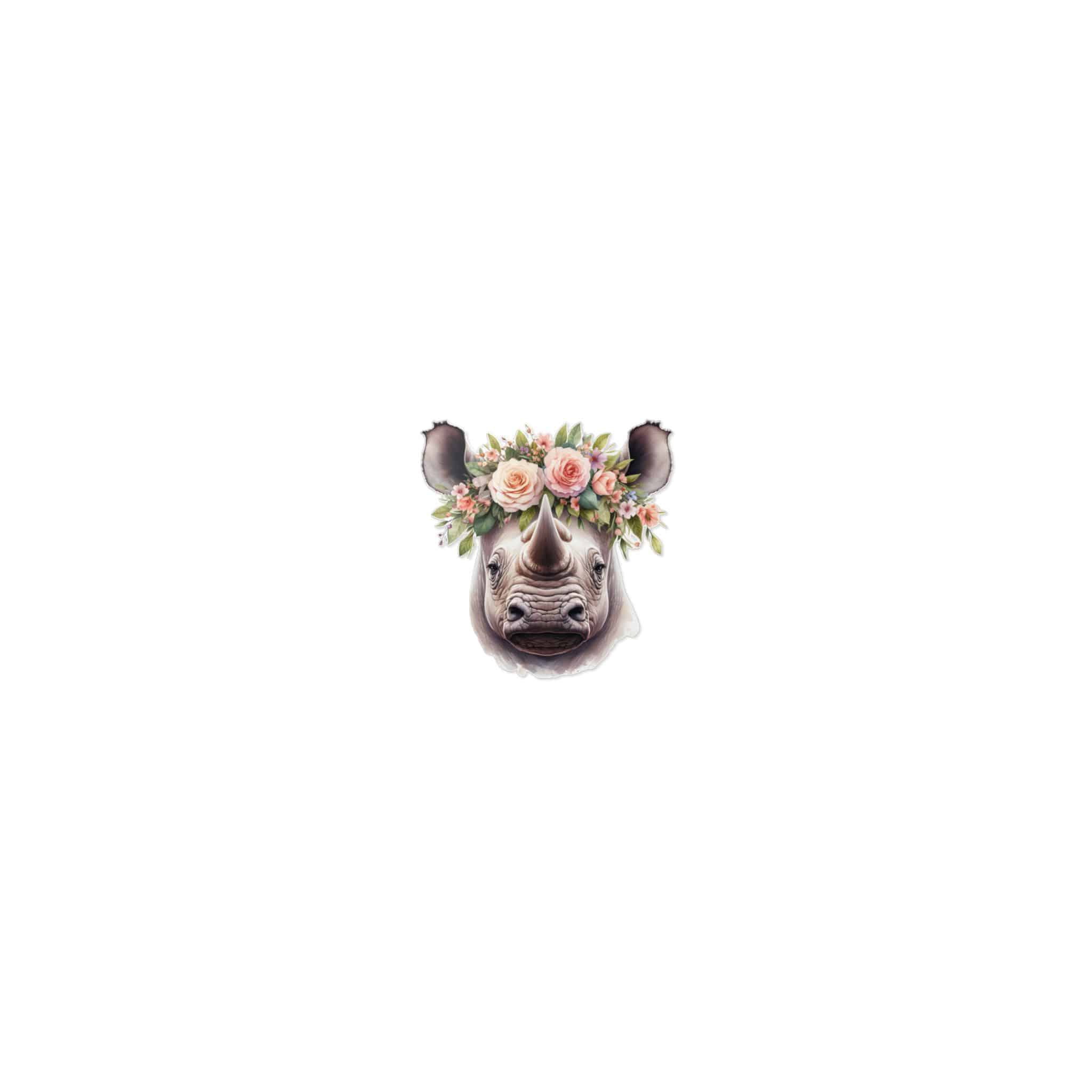 Floral Crown Rhino Die Cut Stickers Dtf - Image 7