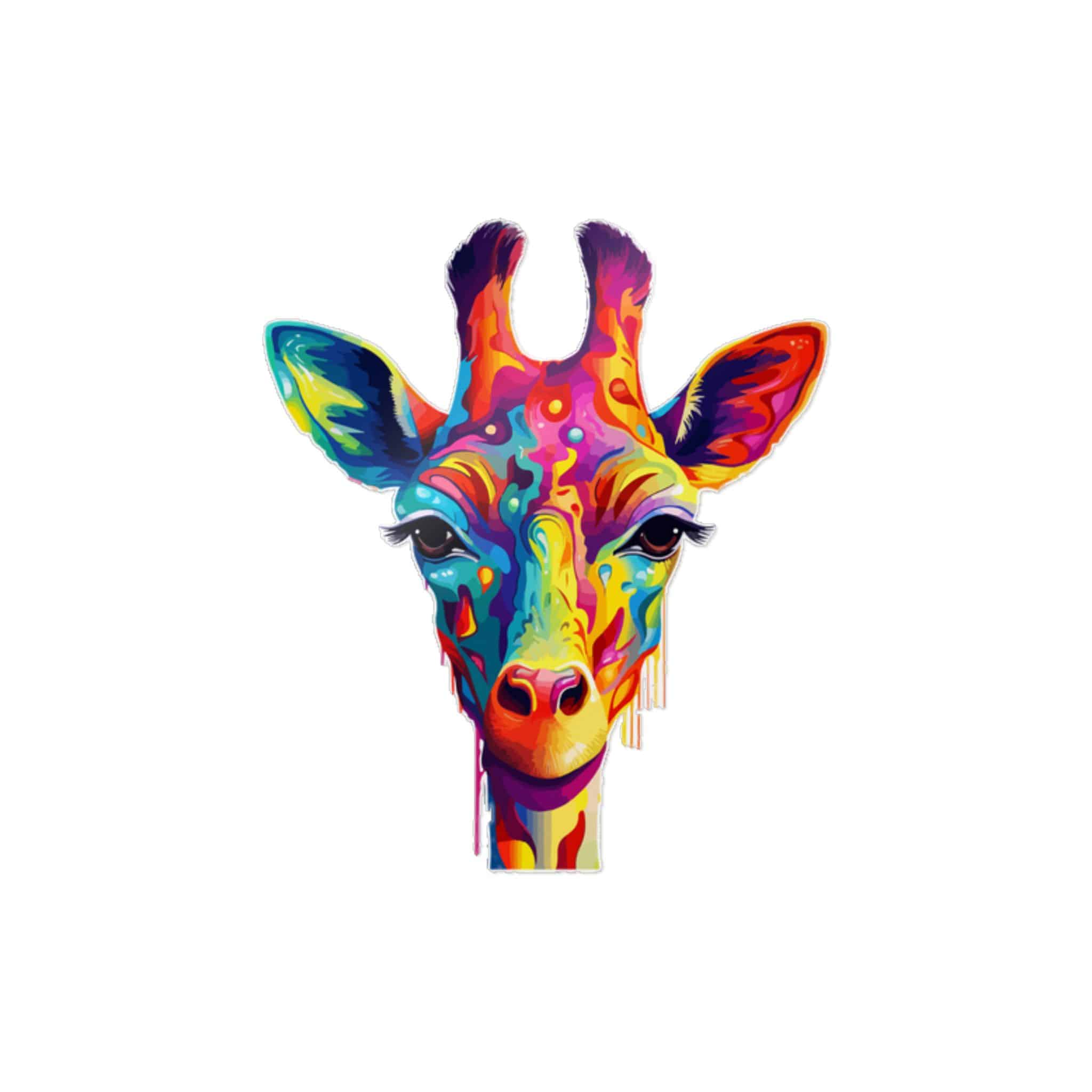 Vibrant Modern Giraffe Fantasy Background 2 Die Cut Stickers Dtf