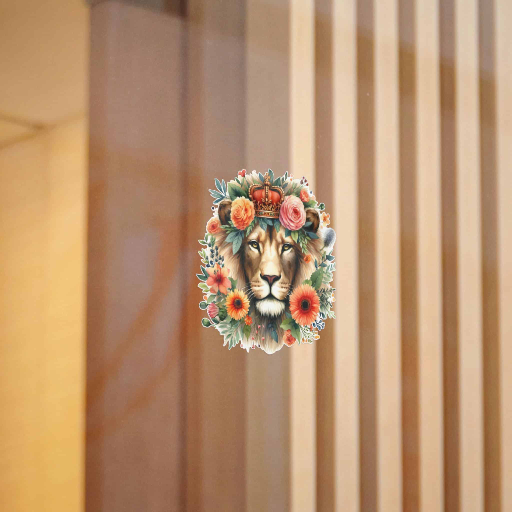 Lion With Floral Crown Die Cut Stickers Dtf - Image 10