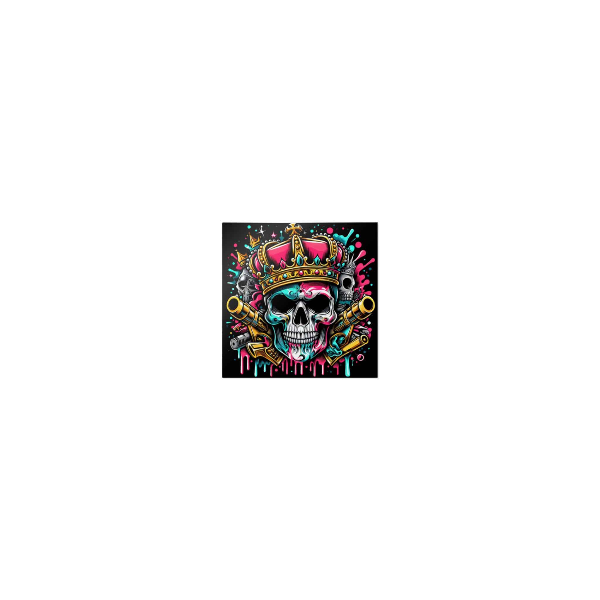 Skull With Crown Guns Is Painted With Skull Skull With Crown Die Cut Stickers Dtf - Image 7
