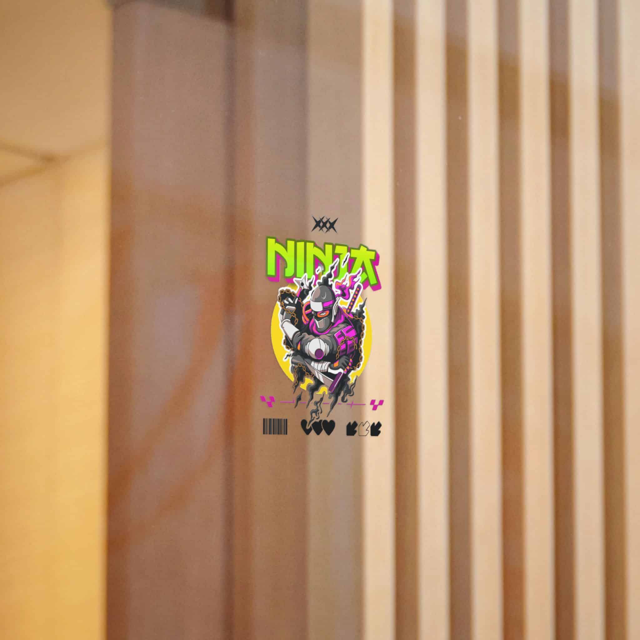 Typography Tshirt Design Ninja Die Cut Stickers Dtf - Image 4