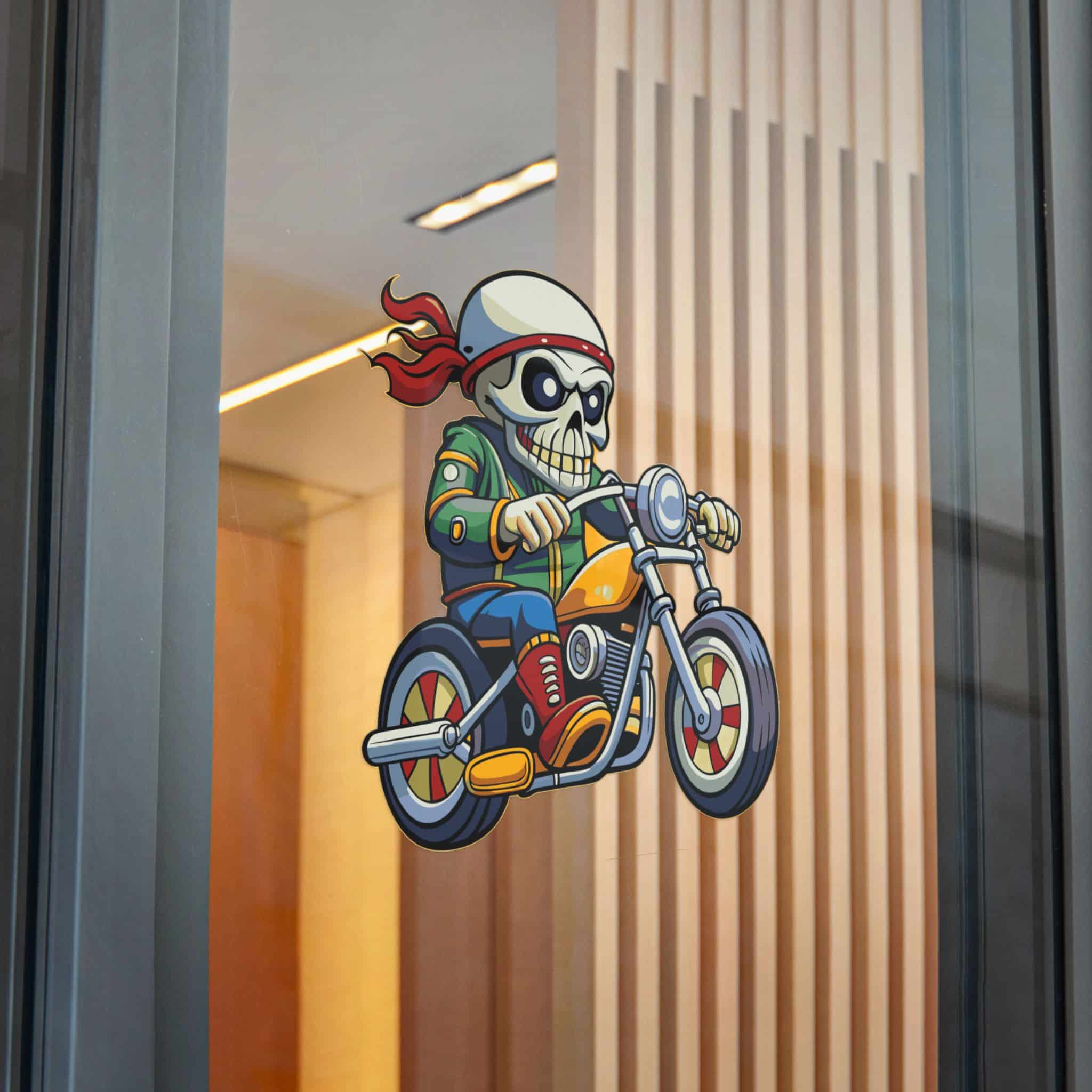 Moto Skull Die Cut Stickers Dtf - Image 30