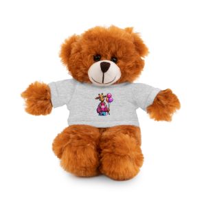 Vector Cartoon Giraffe Pink Jacket With Pink Balloons Tshirt Art Stuffed Animals With Tee