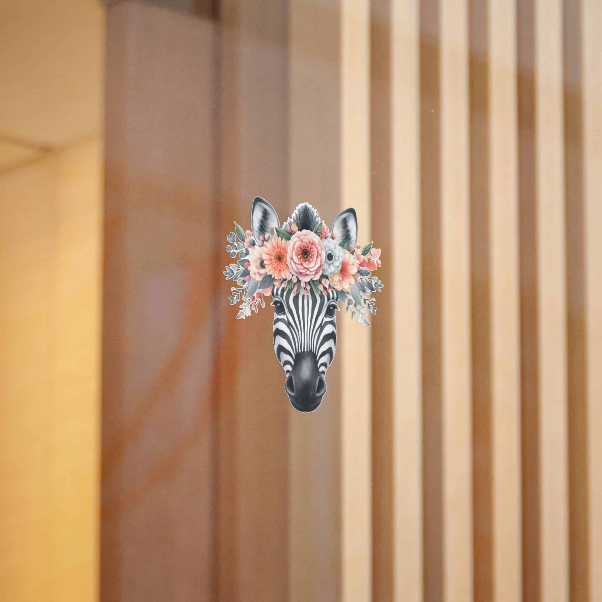 Zebra With Floral Crown Die Cut Stickers Dtf - Image 4
